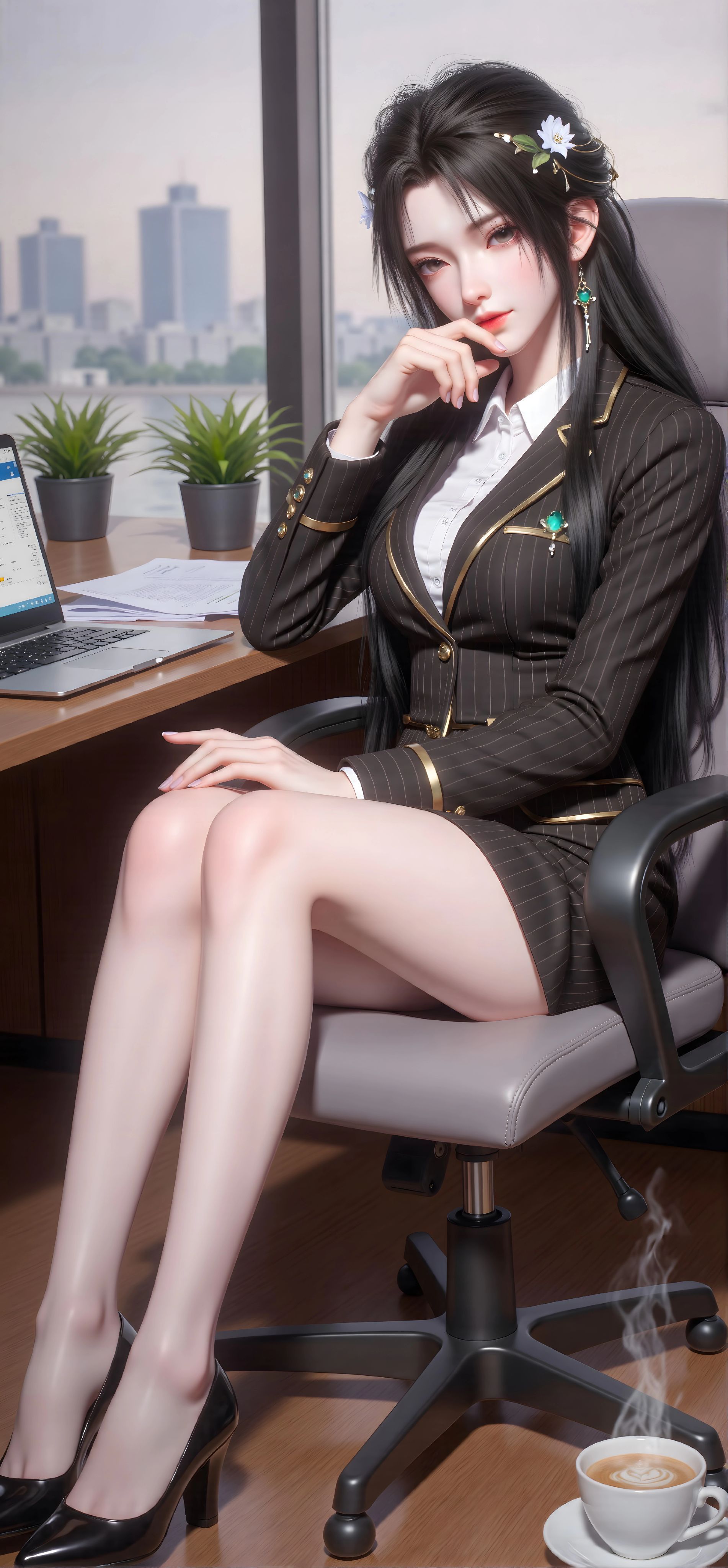 完美世界 清漪 国漫美女 职业装 精致