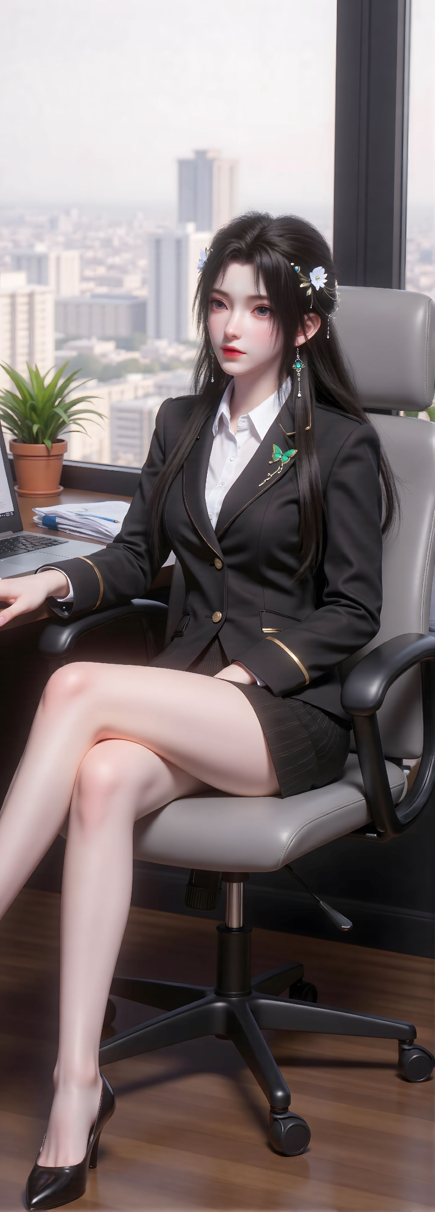 完美世界 清漪 国漫美女 职业装 精致