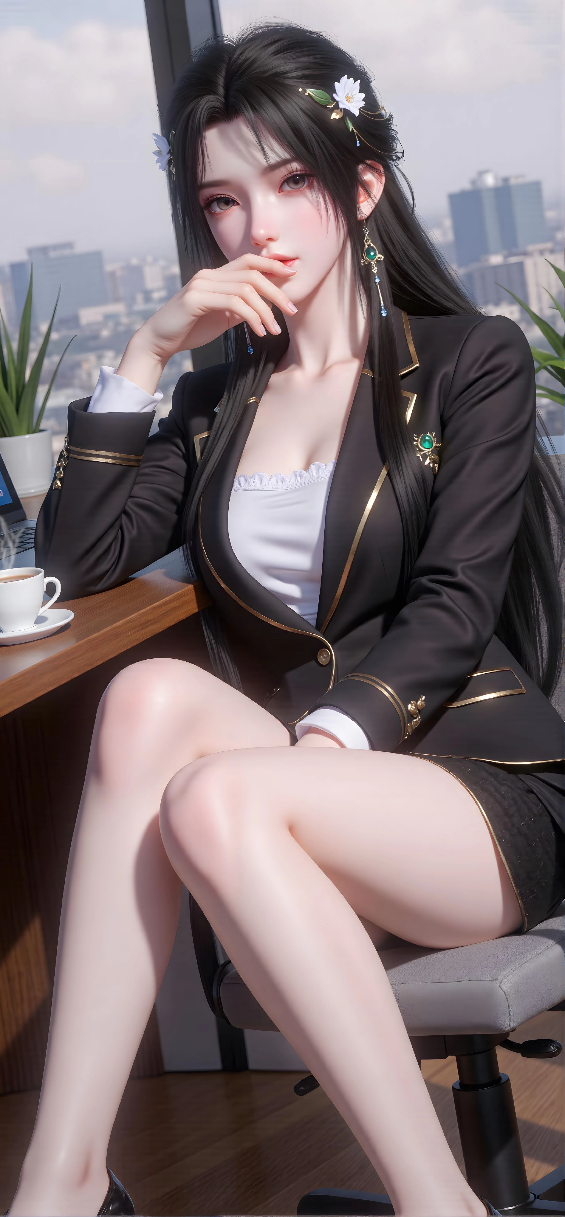 完美世界 清漪 国漫美女 职业装 精致
