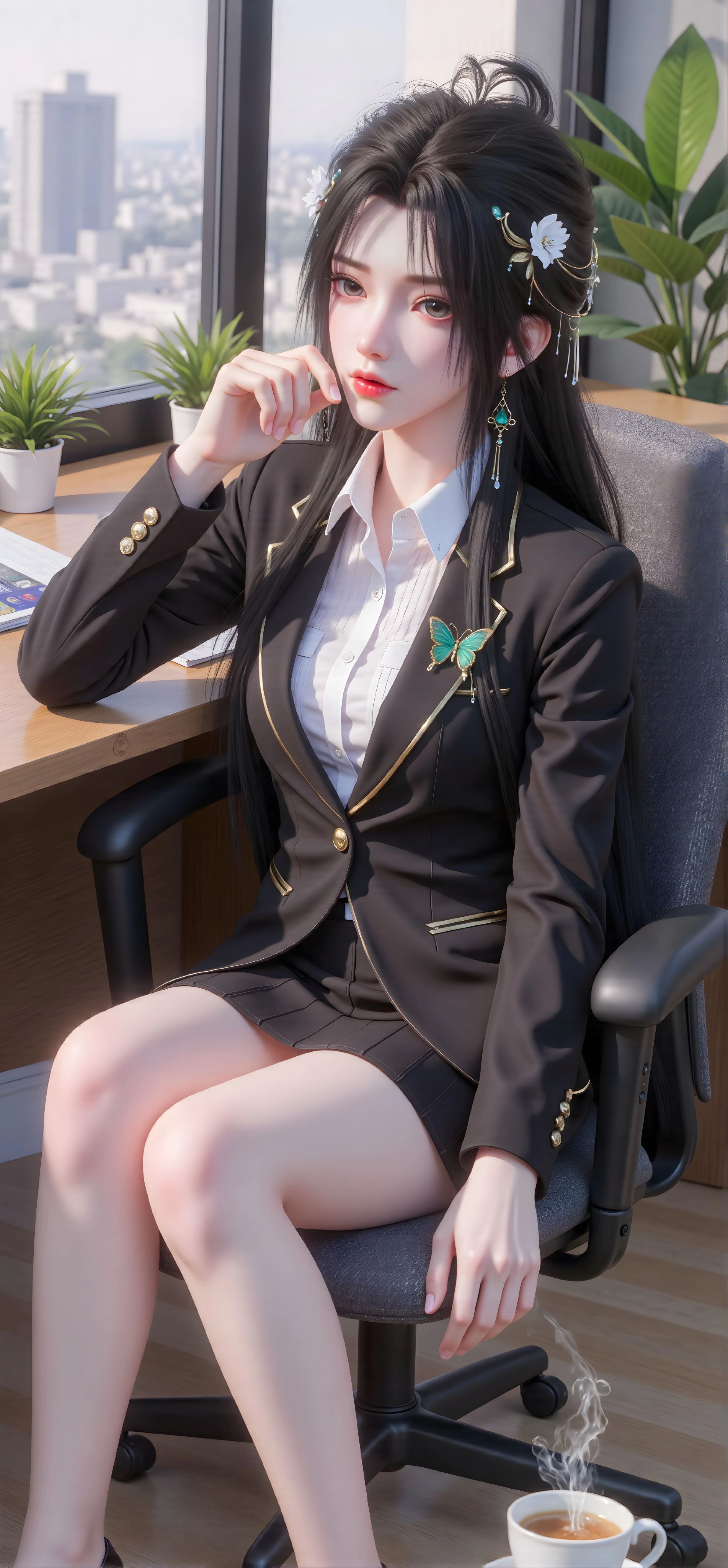 完美世界 清漪 国漫美女 职业装 精致
