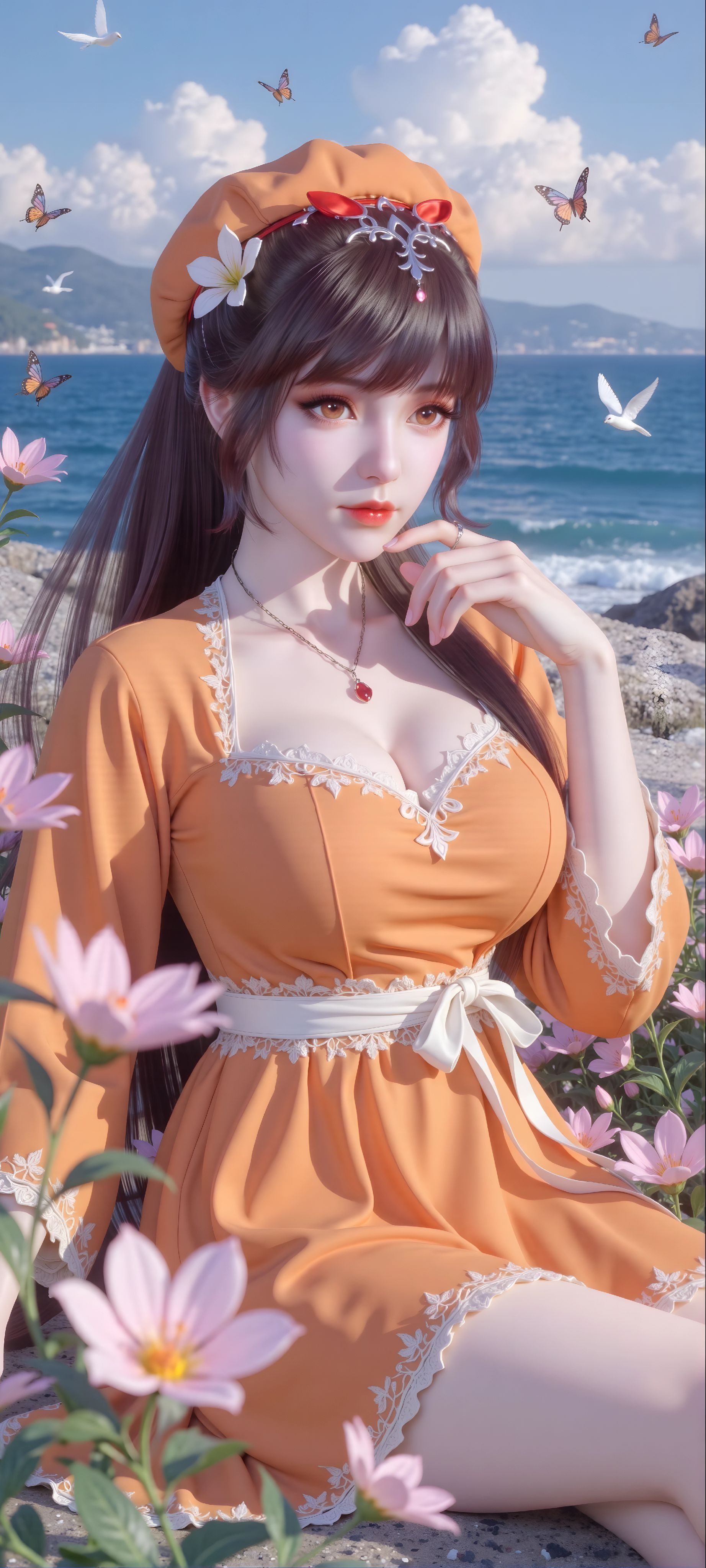 斗罗大陆 小舞 现代装扮 海边 花海