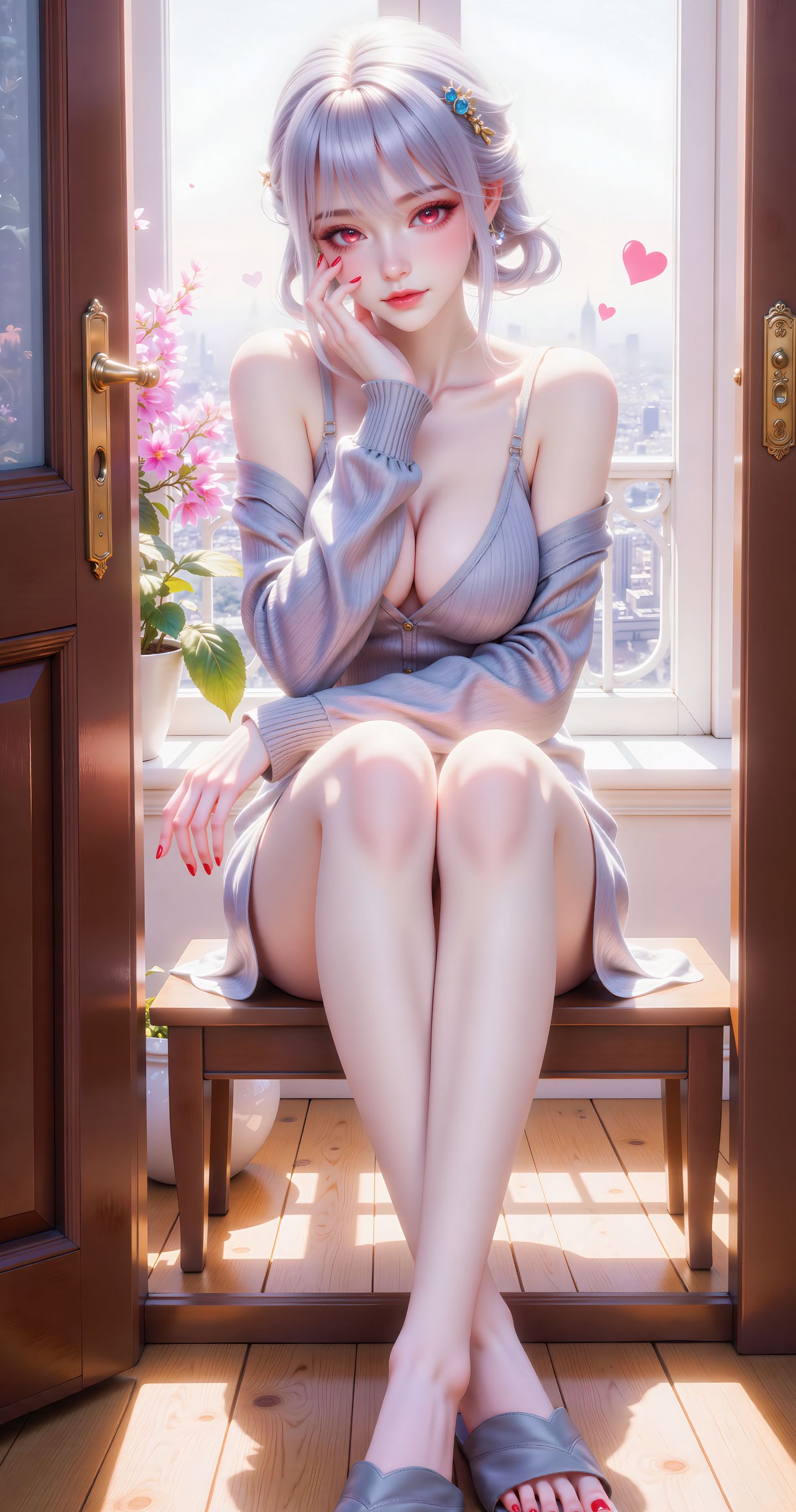 超清手机壁纸 居家大长腿美女 这你受得了？