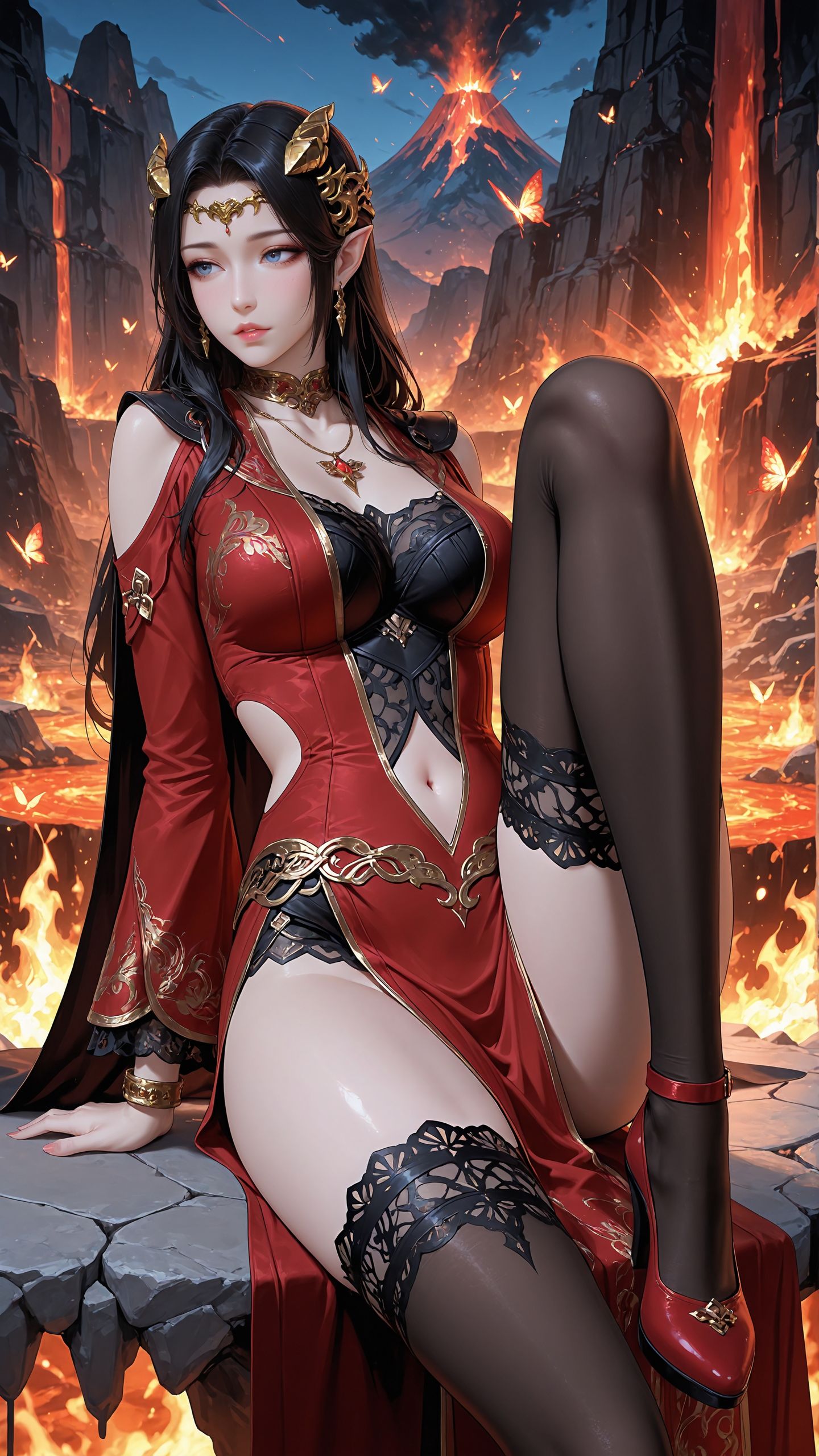 彩鳞 4k高清壁纸 斗破苍穹 美杜莎女王 彩鳞 国漫女神 ai绘画