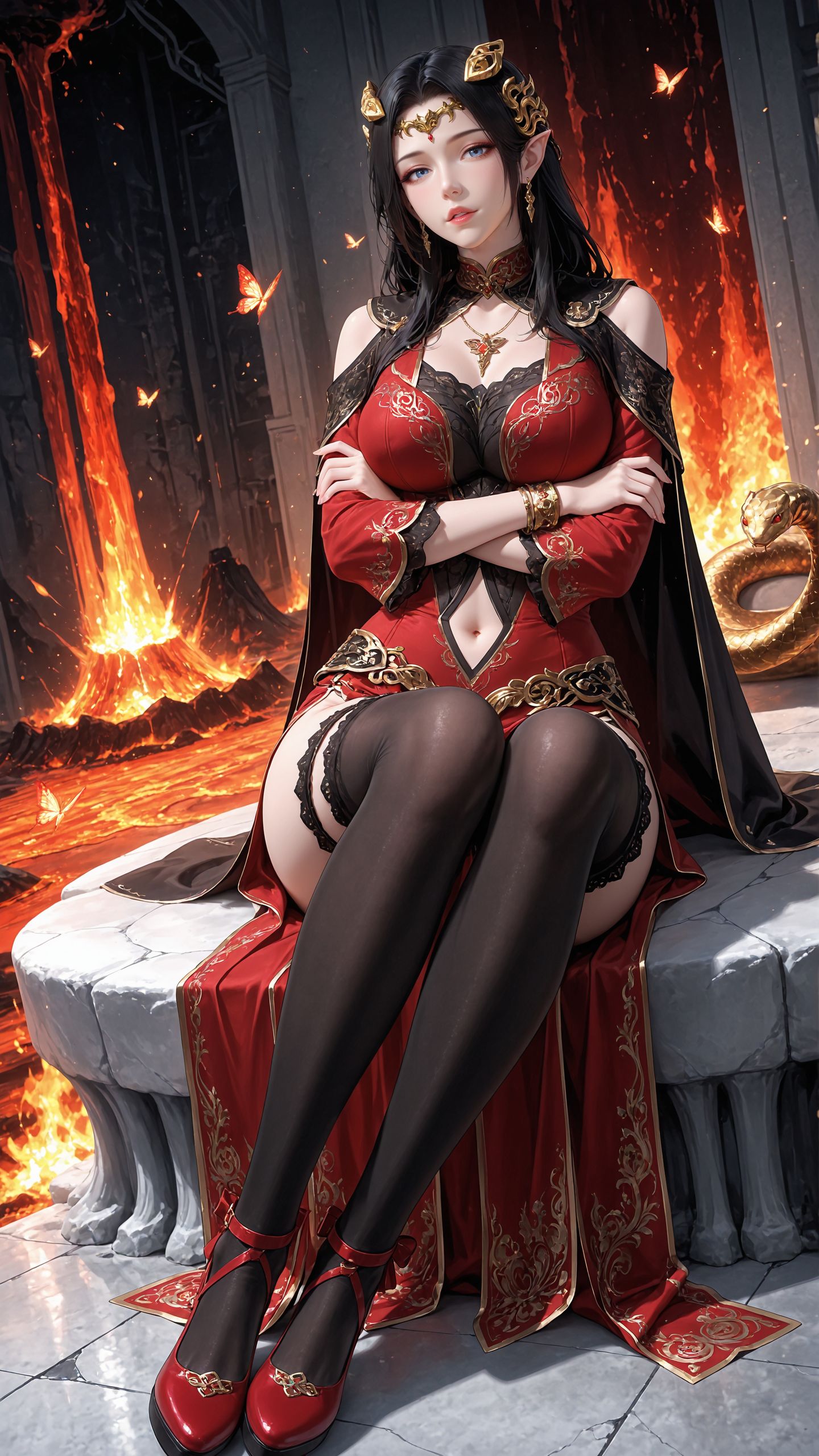 彩鳞 4k高清壁纸 斗破苍穹 美杜莎女王 彩鳞 国漫女神 ai绘画