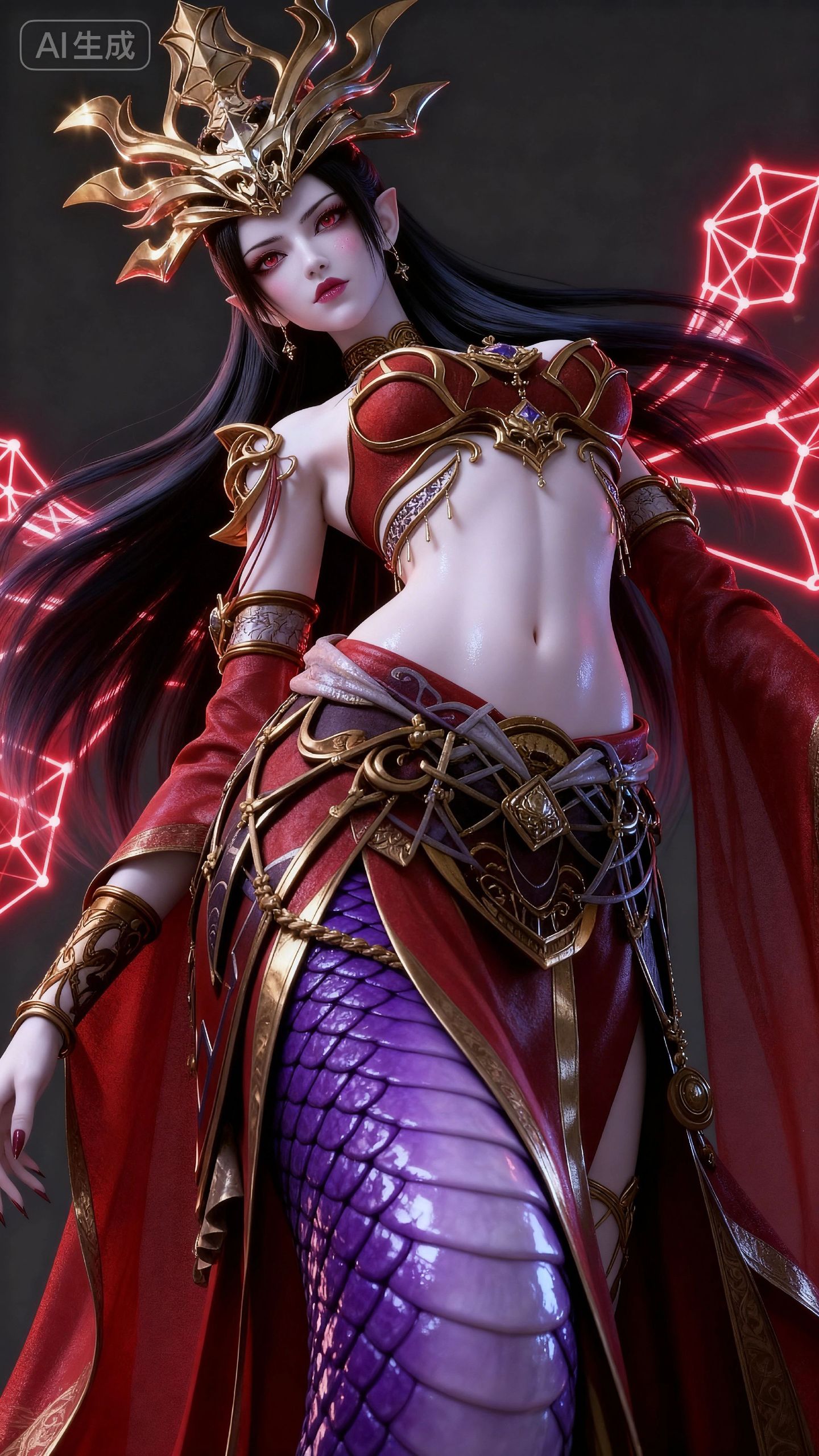 斗破苍穹美杜莎女王壁纸 国漫女神 绝美彩鳞美图壁纸