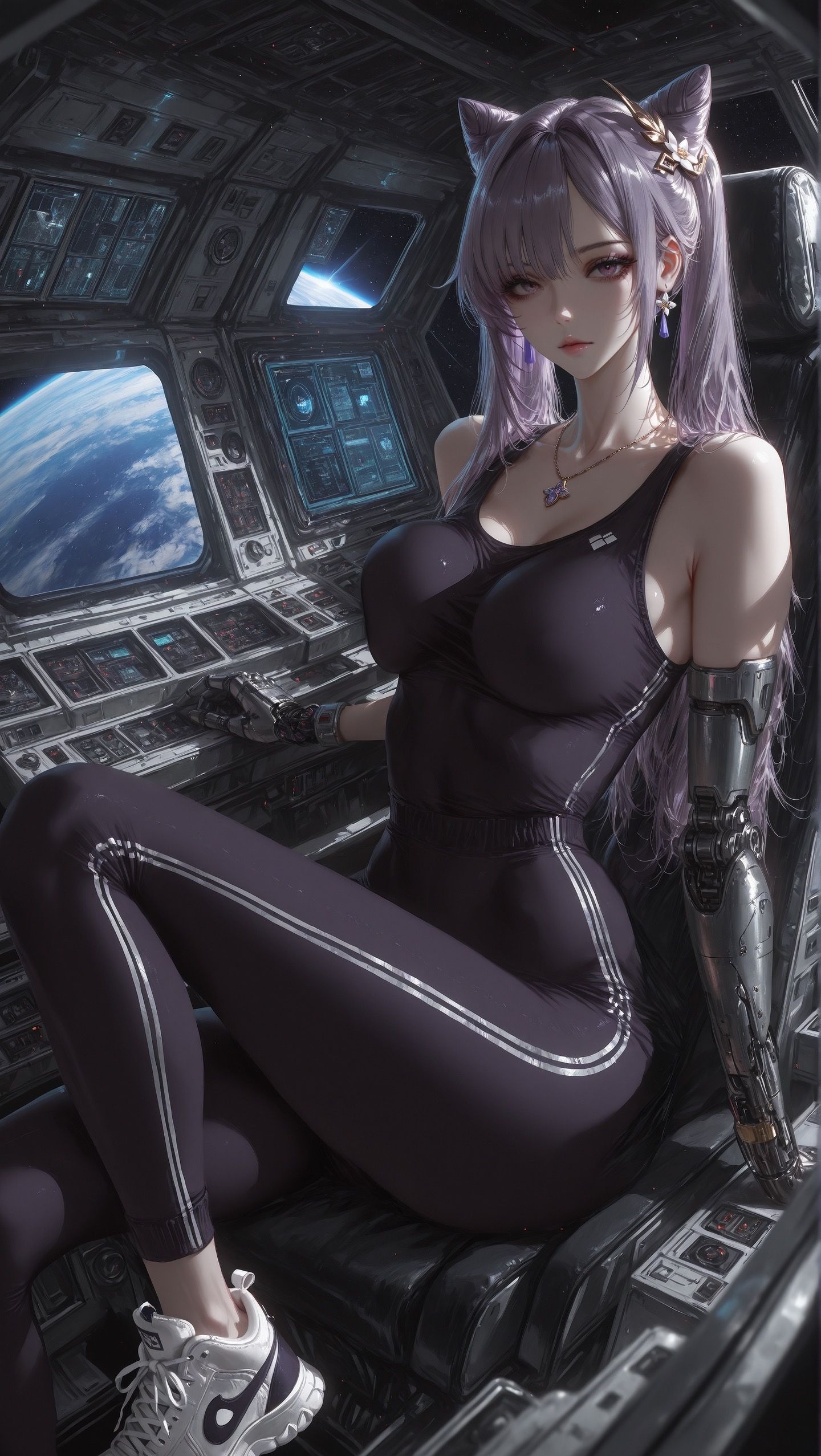 原神 太空幻想 稍微换个画风 刻晴 夜兰 Ai绘画游戏