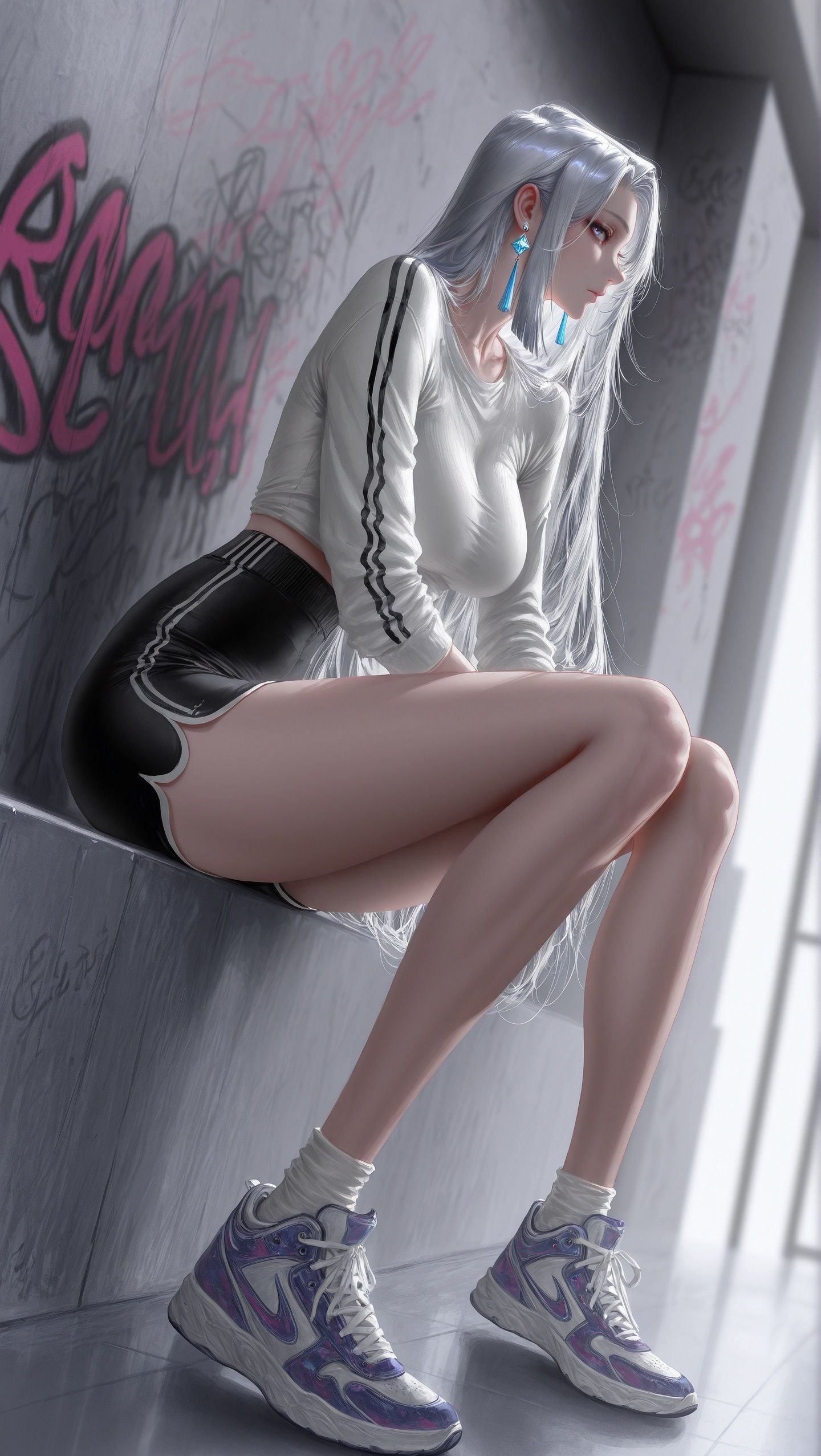 申鹤 韩漫画风 侧颜超美 二次元游戏原神美女 御姐