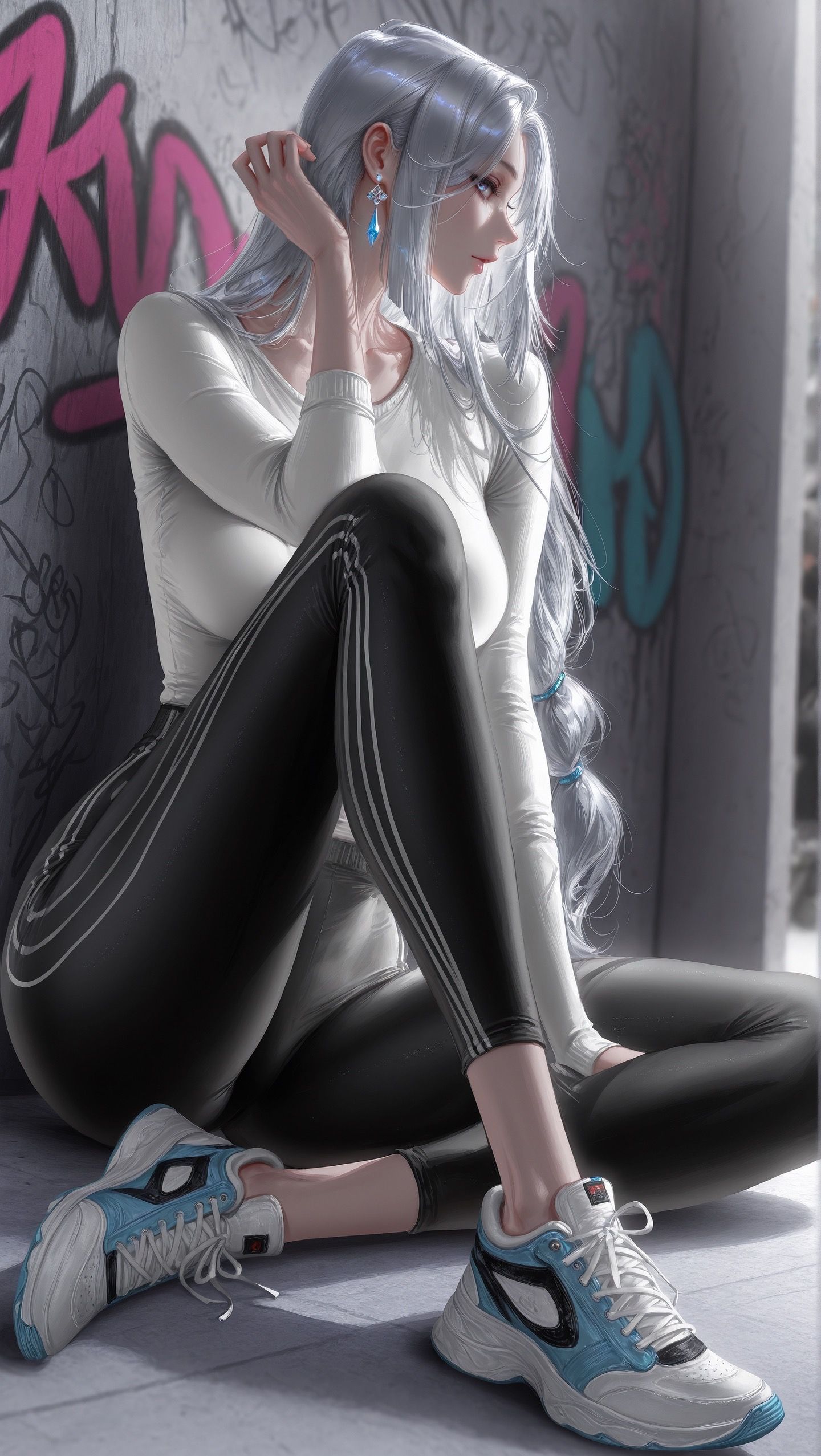 申鹤 韩漫画风 侧颜超美 二次元游戏原神美女 御姐