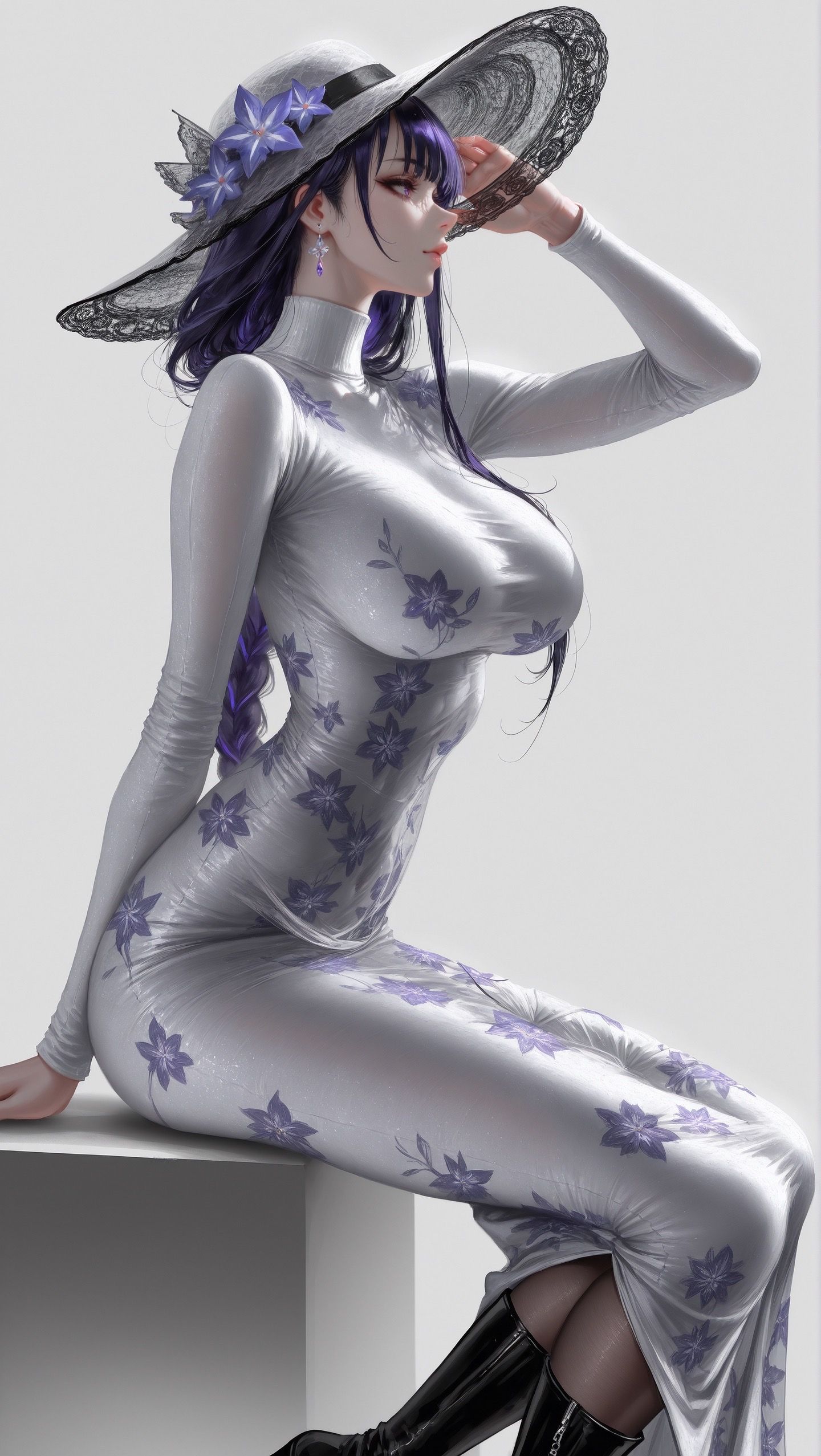 原神 雷电将军 多角度服装及侧颜展示 游戏二次元 Ai绘画