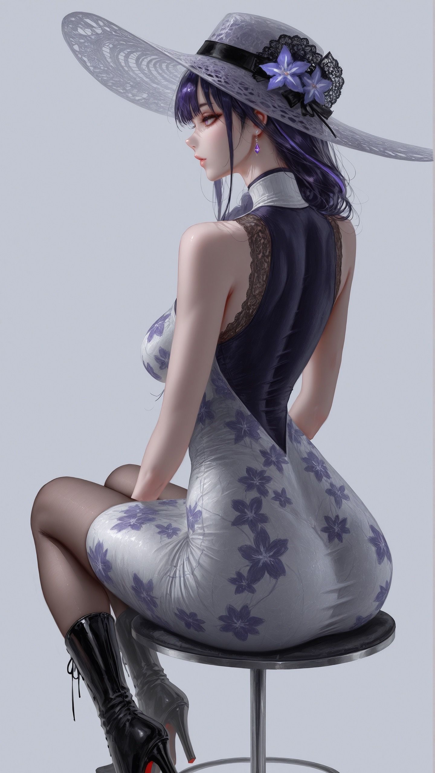 原神 雷电将军 多角度服装及侧颜展示 游戏二次元 Ai绘画