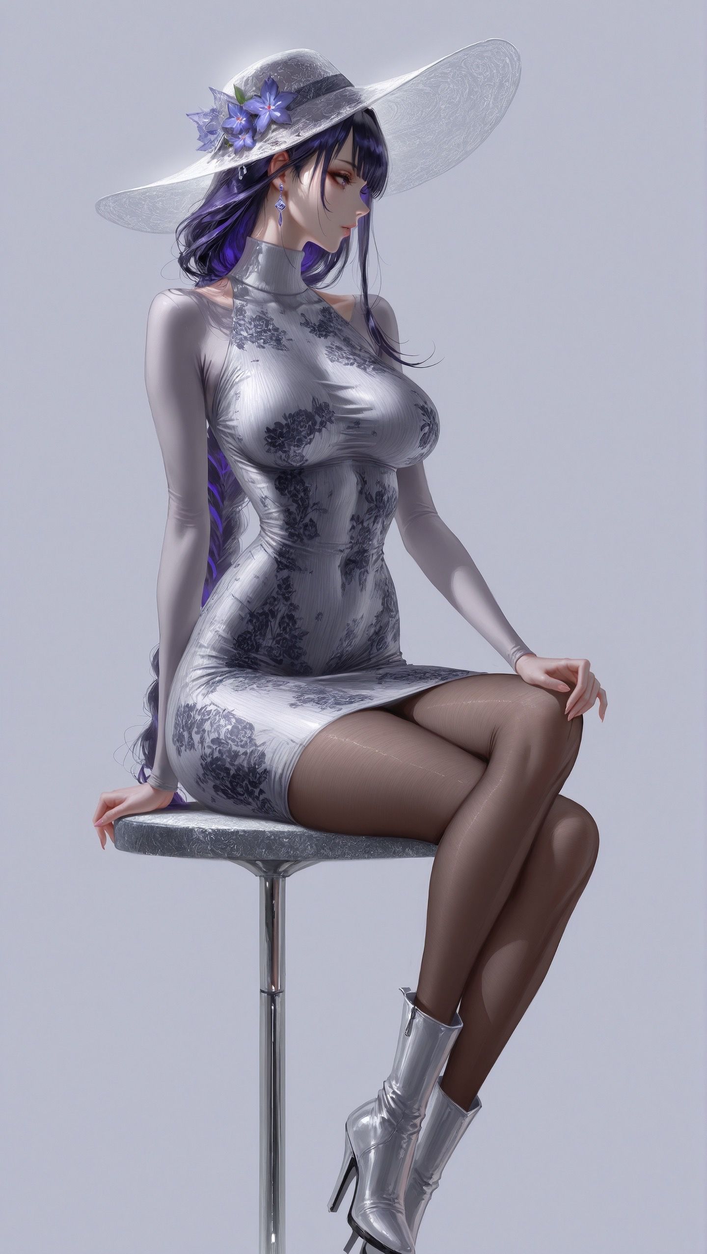 原神 雷电将军 多角度服装及侧颜展示 游戏二次元 Ai绘画