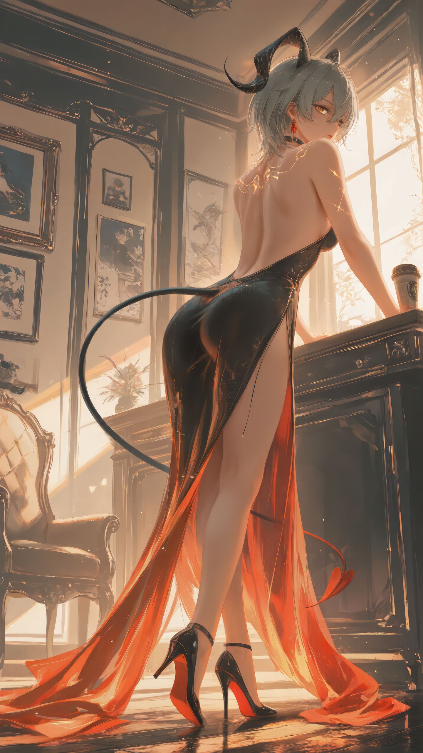 赞妮 鸣潮壁纸 游戏美女角色AI绘画 冷库眼神