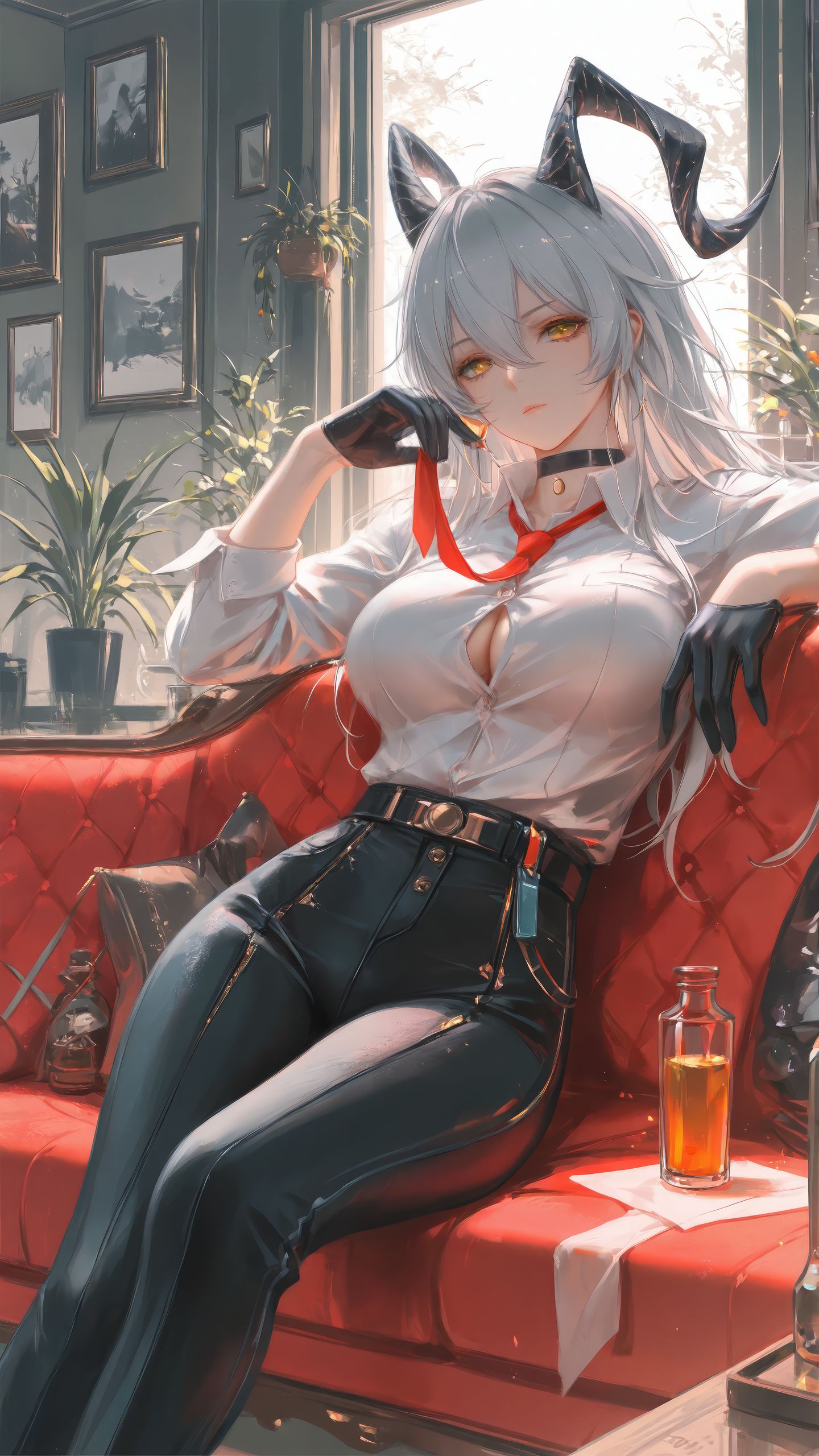 赞妮 鸣潮壁纸 游戏美女角色AI绘画 冷库眼神