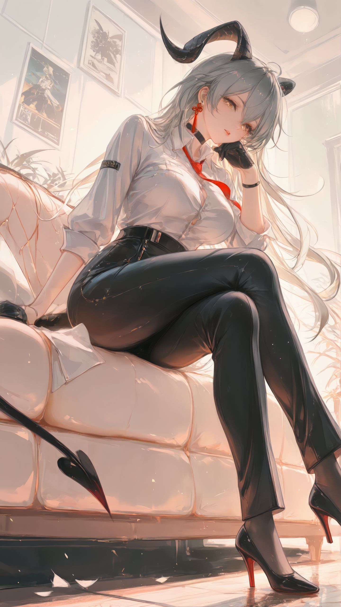 赞妮 鸣潮壁纸 游戏美女角色AI绘画 冷库眼神