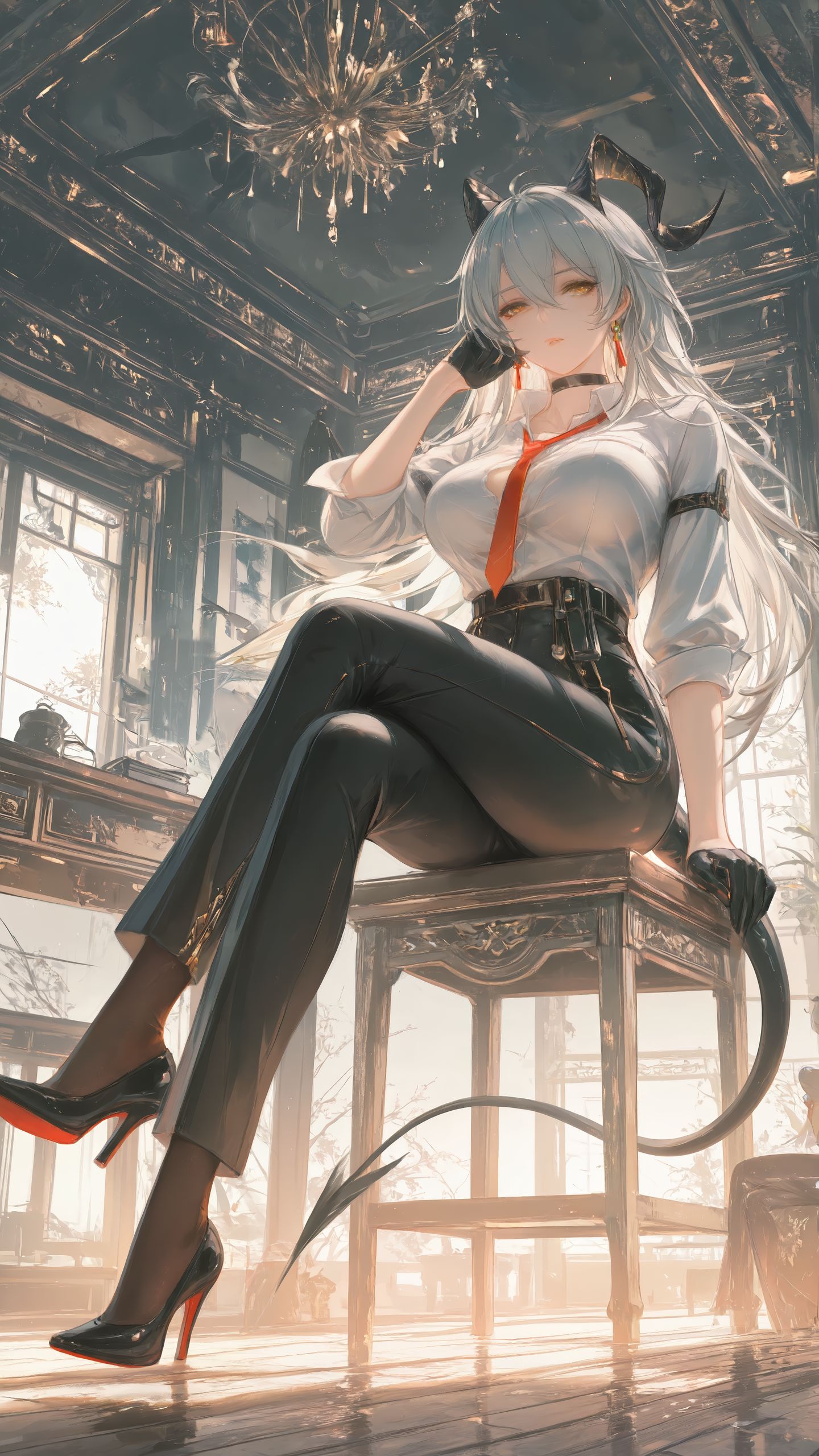 赞妮 鸣潮壁纸 游戏美女角色AI绘画 冷库眼神