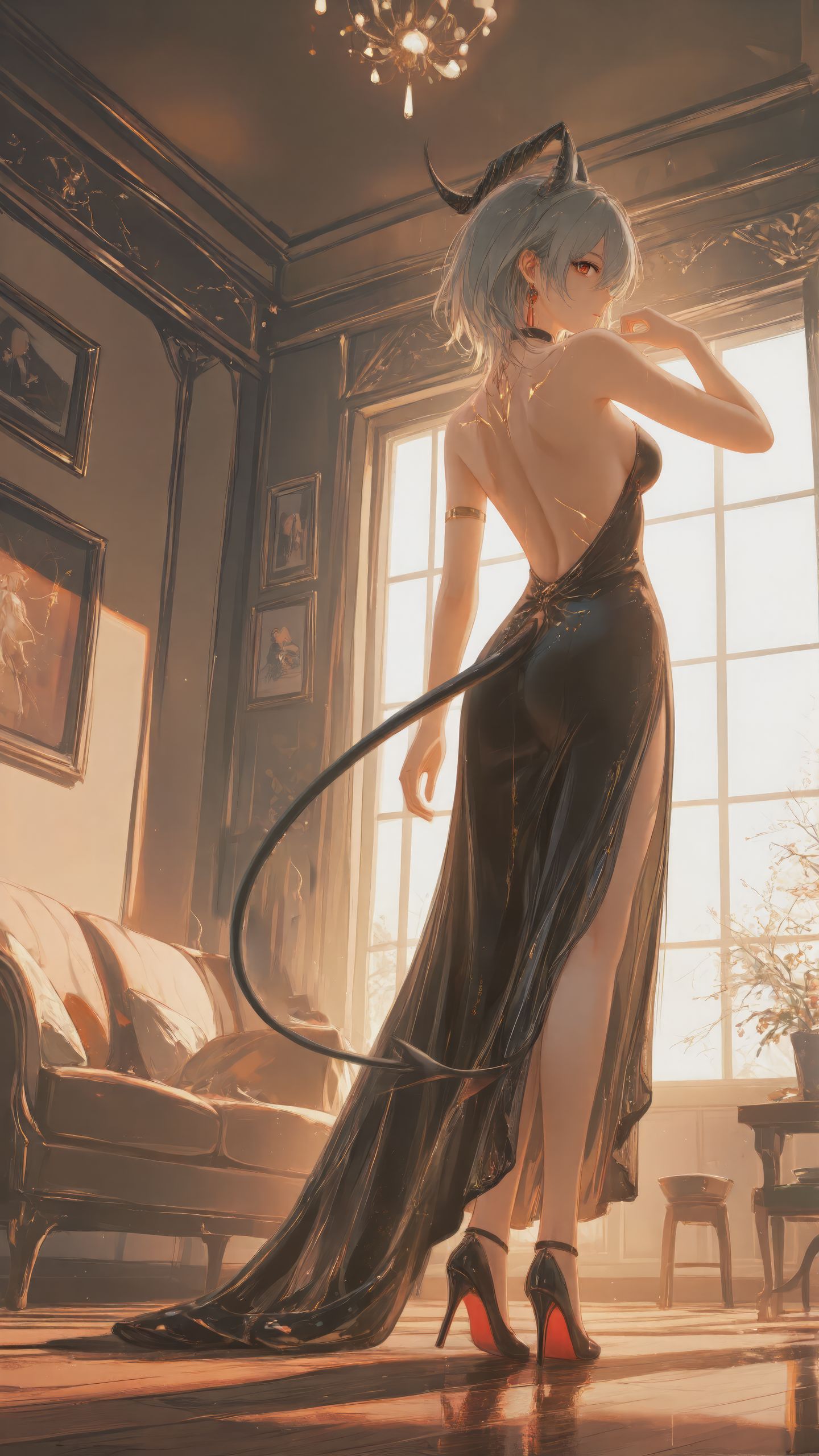 赞妮 鸣潮壁纸 游戏美女角色AI绘画 冷库眼神