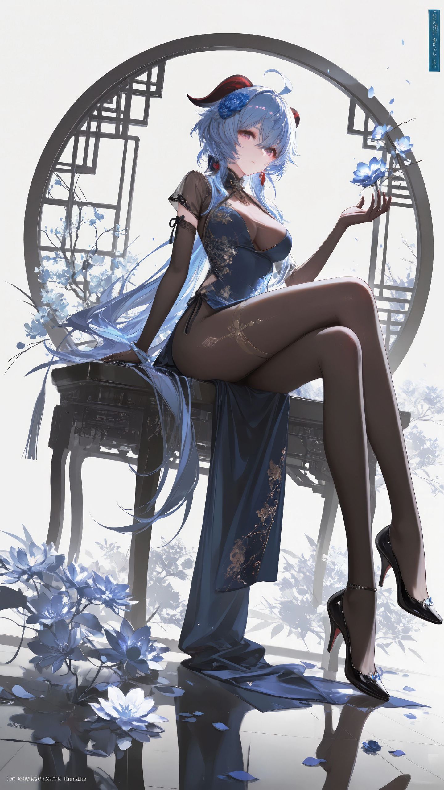 原神甘雨壁纸 大长腿 旗袍 手机壁纸 二次元美女图片