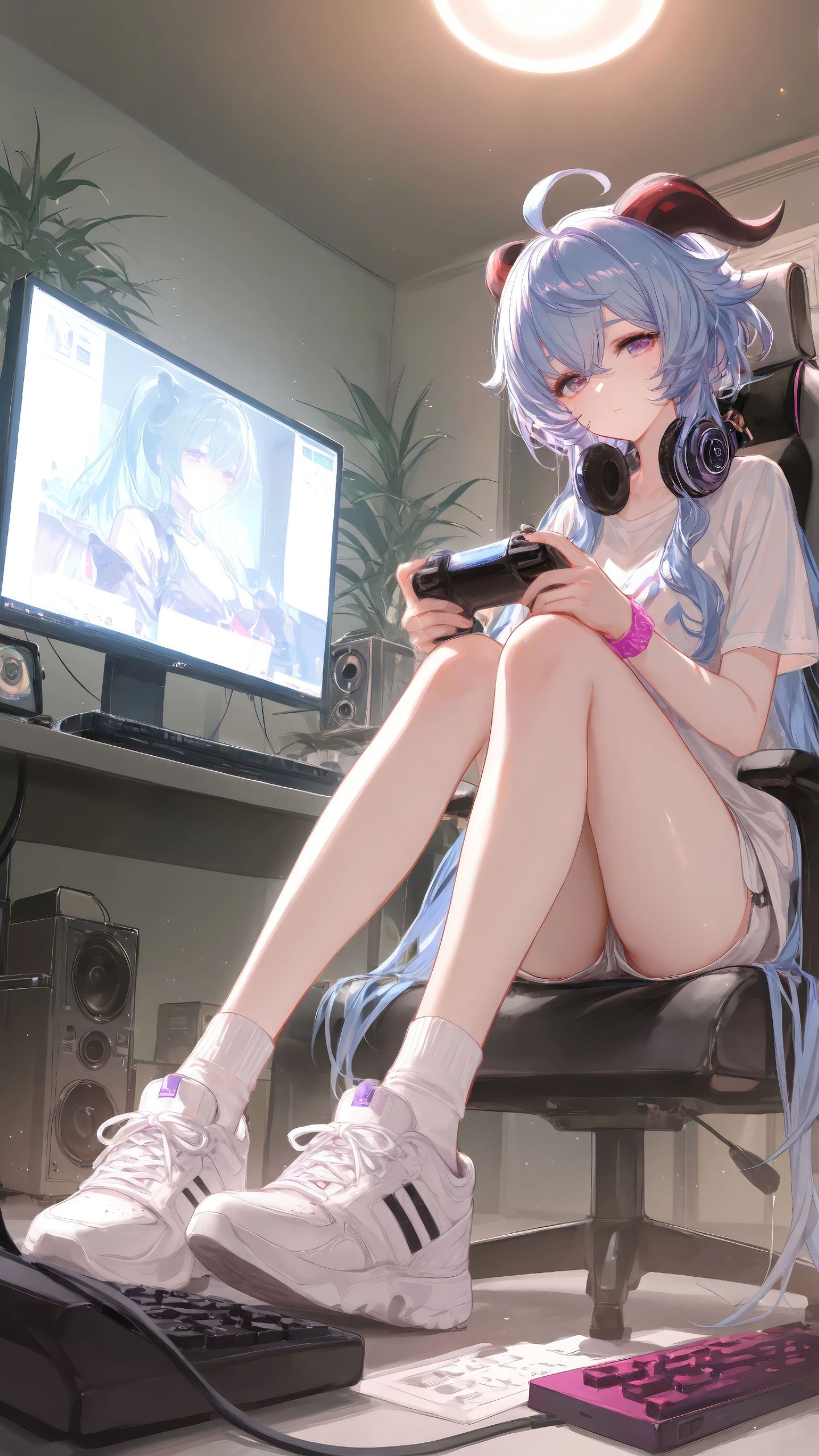 原神甘雨壁纸 大长腿 旗袍 手机壁纸 二次元美女图片