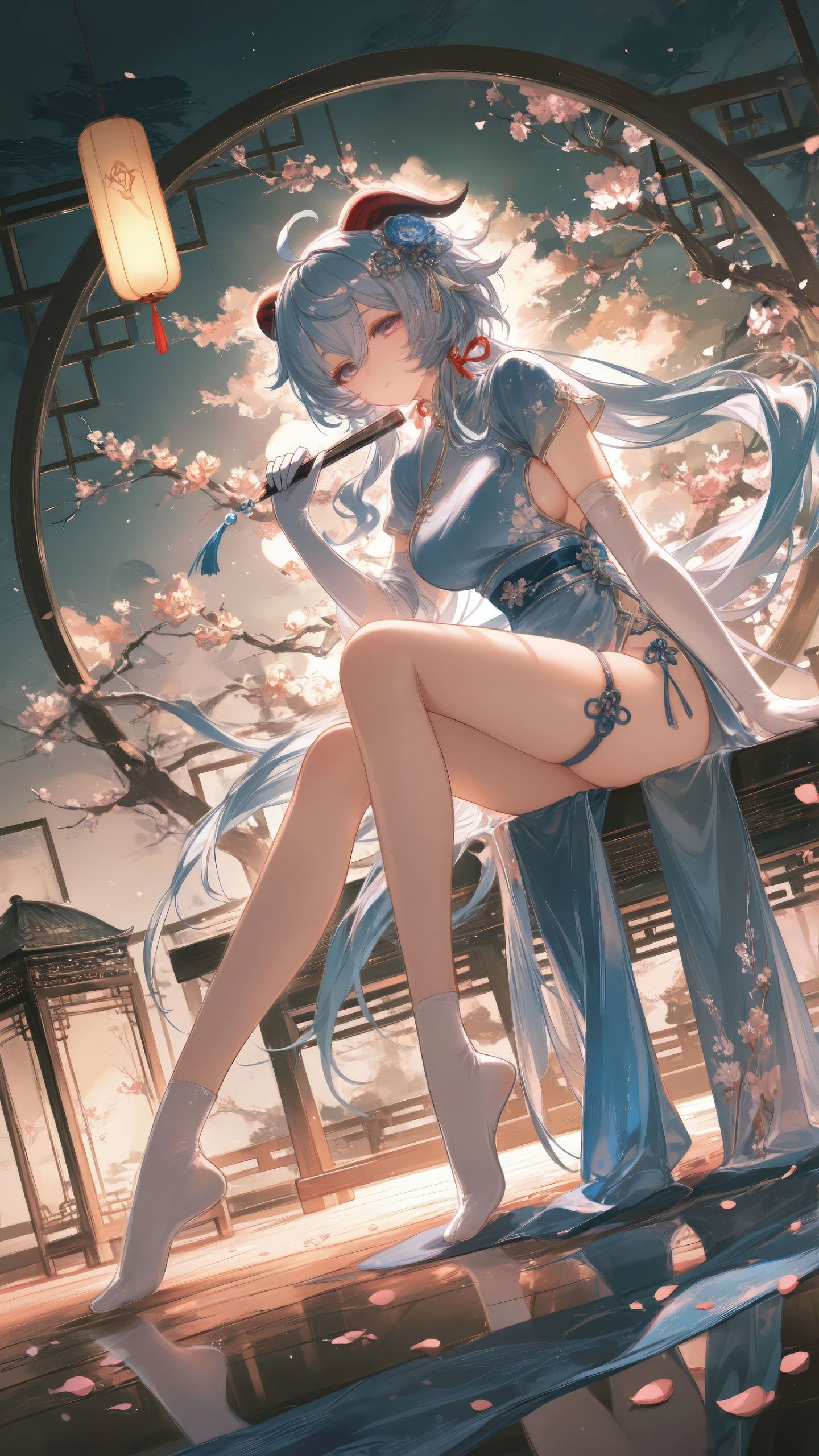 原神甘雨壁纸 大长腿 旗袍 手机壁纸 二次元美女图片