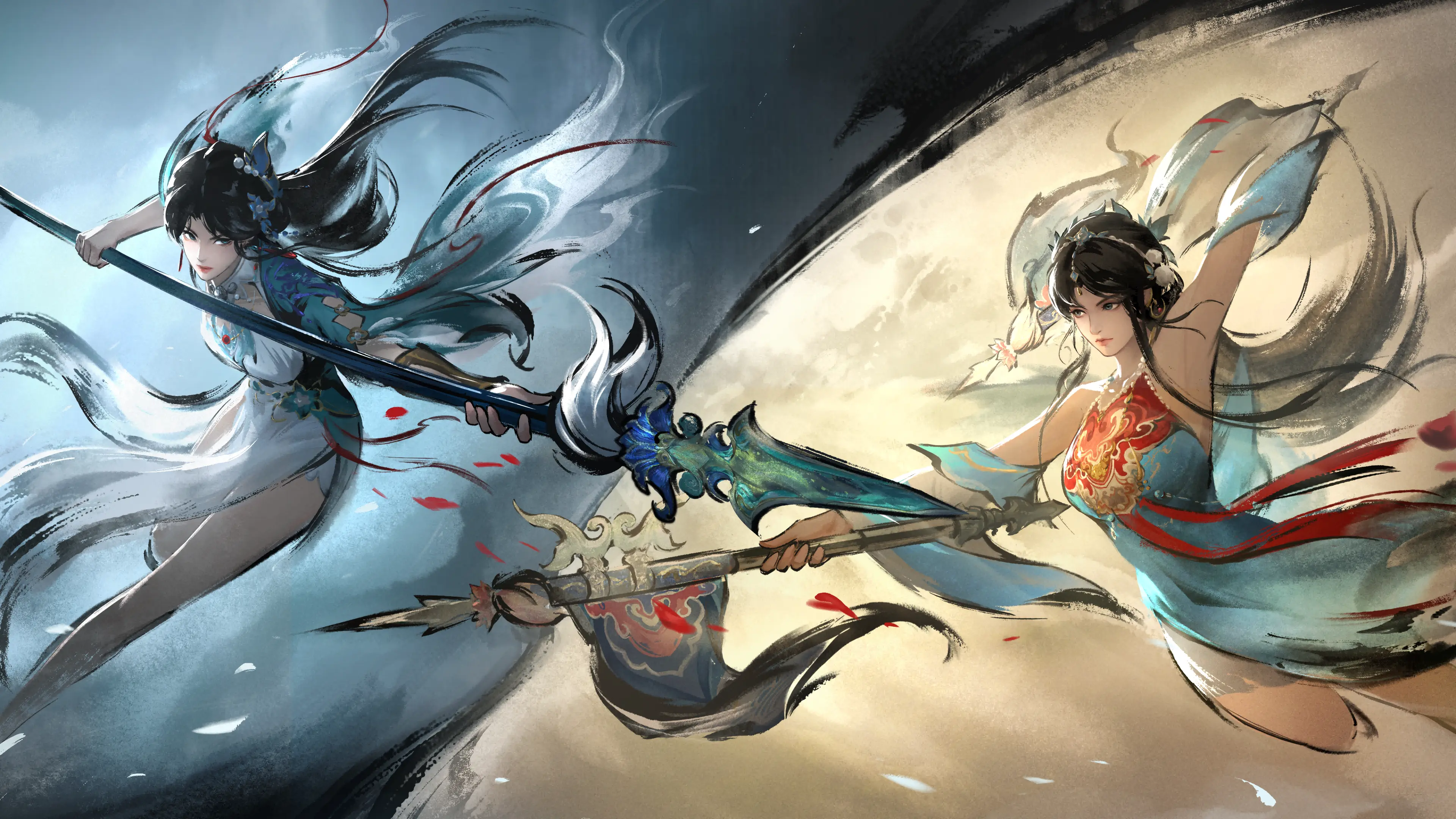 永劫无间手游角色皮肤 古风水墨 横版电脑桌面壁纸