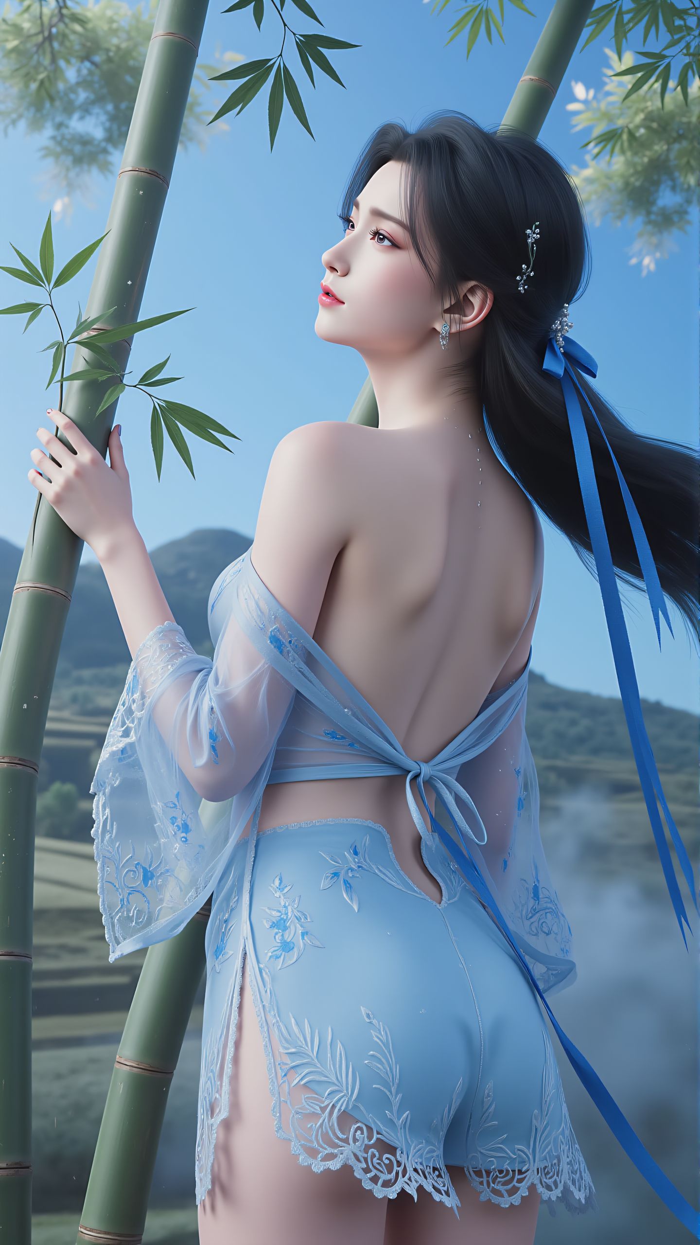 诛仙陆雪琪竹林露背 高清壁纸级雅致魅惑