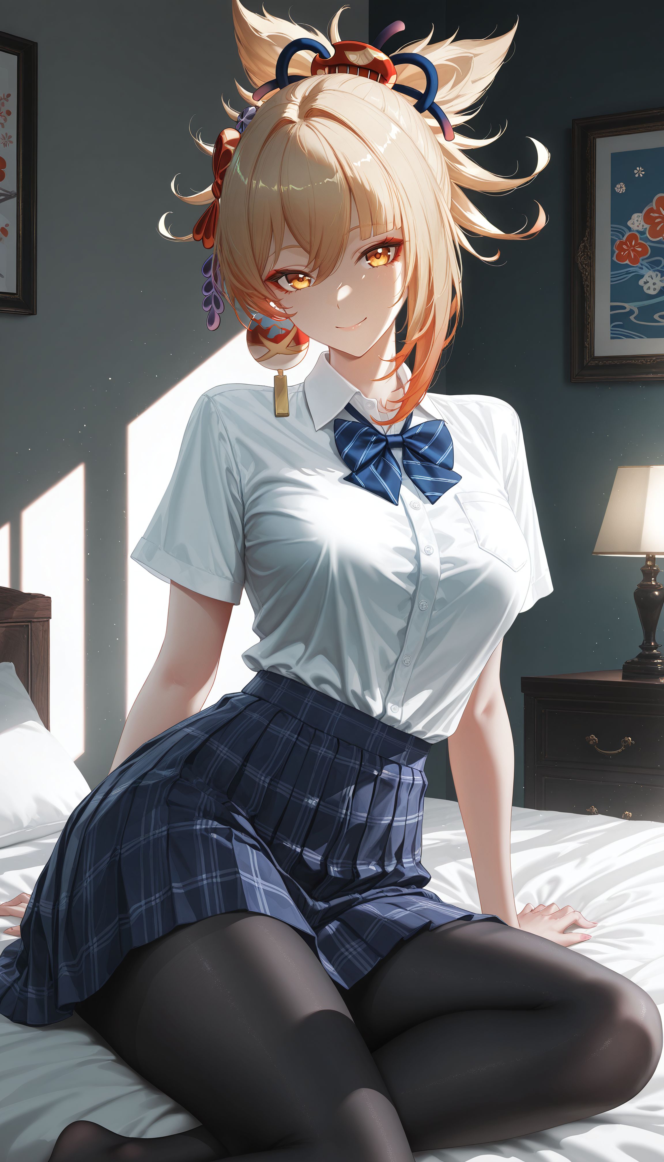 二次元游戏原神壁纸 厚黑美学 雷电将军 神里绫华 JK 裤袜丝袜黑丝