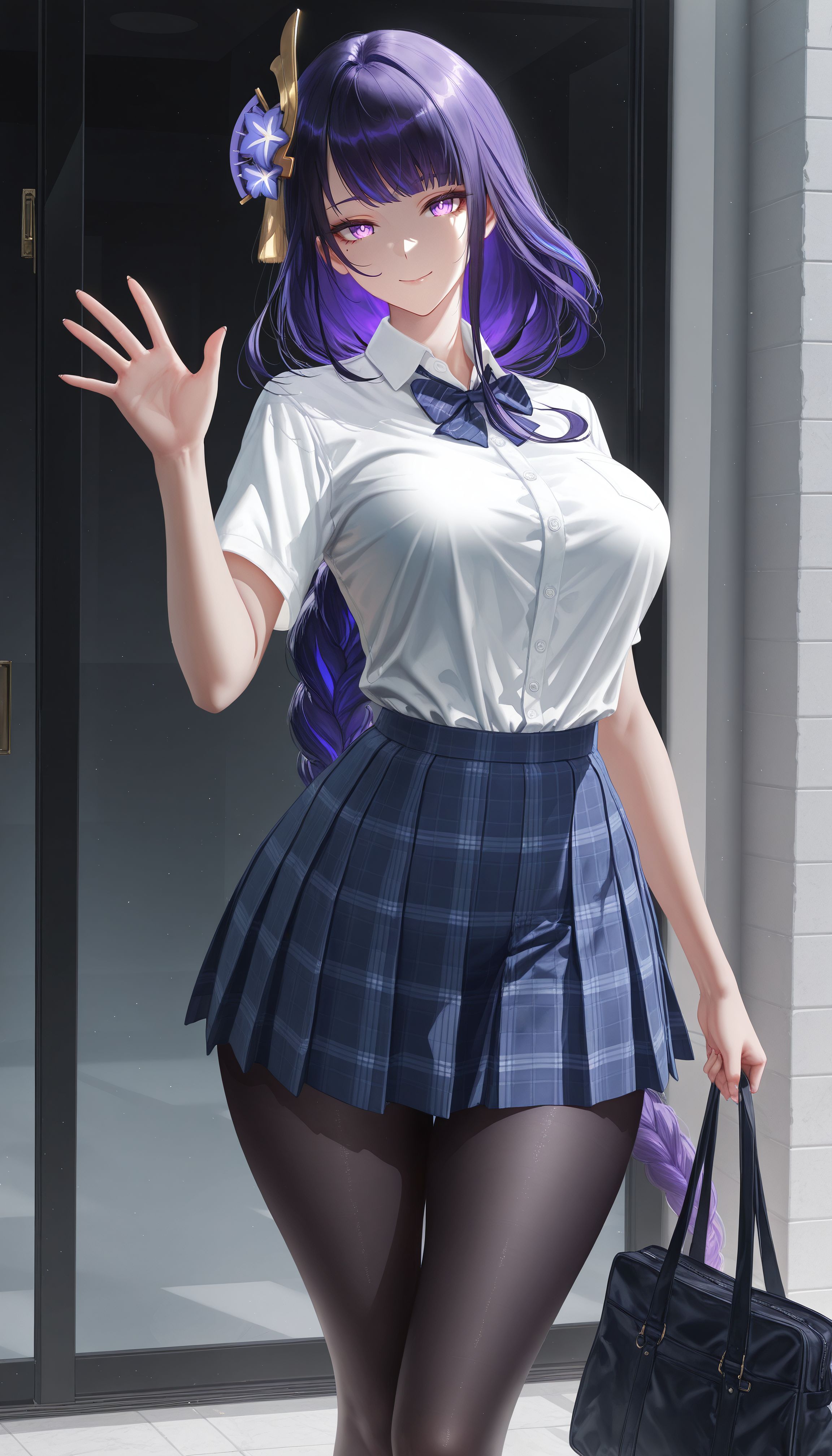 二次元游戏原神壁纸 厚黑美学 雷电将军 神里绫华 JK 裤袜丝袜黑丝