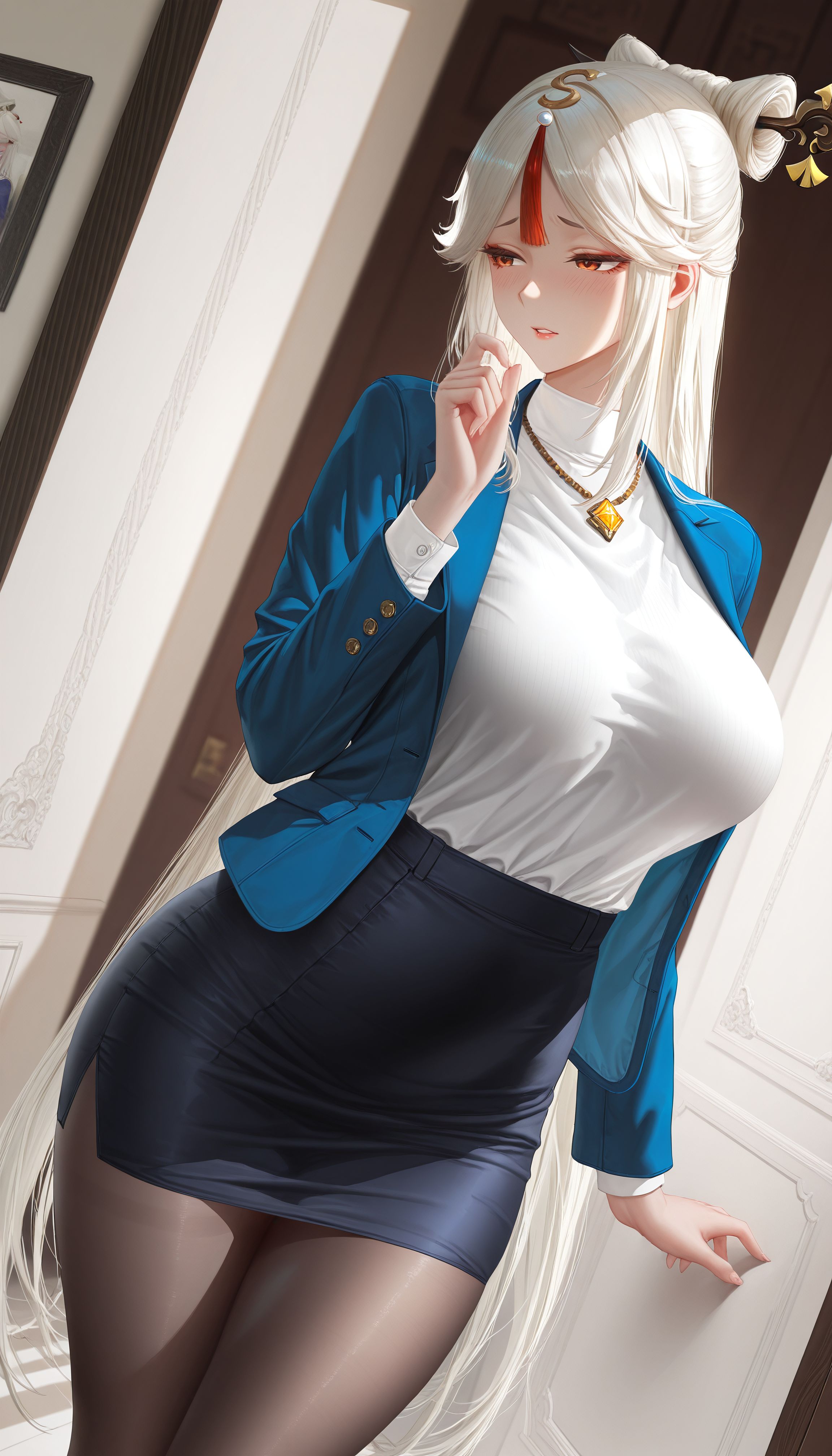 雪女×凝光两种魅力的完美融合既视感 二次元原神 雪乃深冬