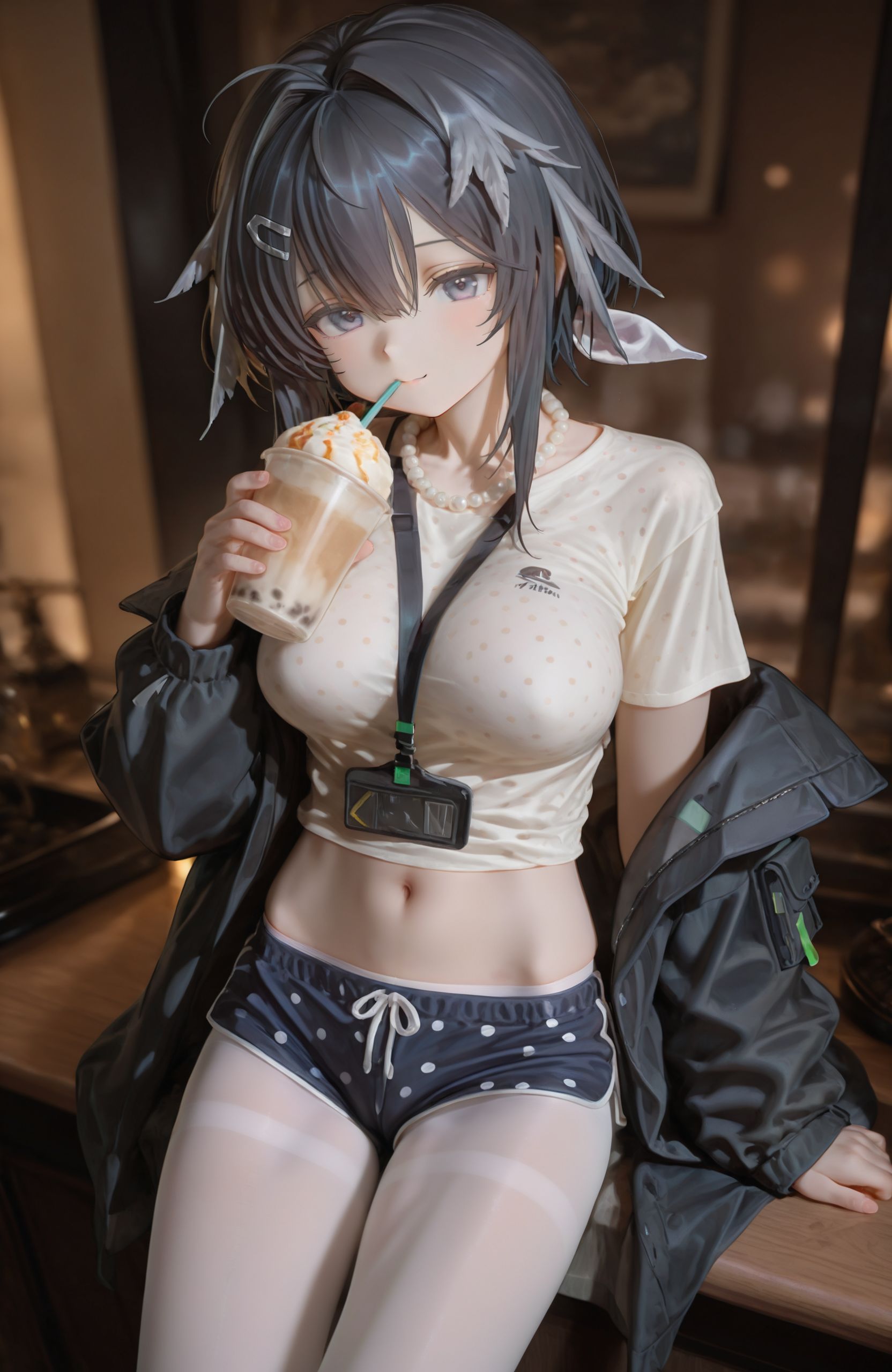 明日方舟羽毛笔 白丝yyds 兽耳可爱开心