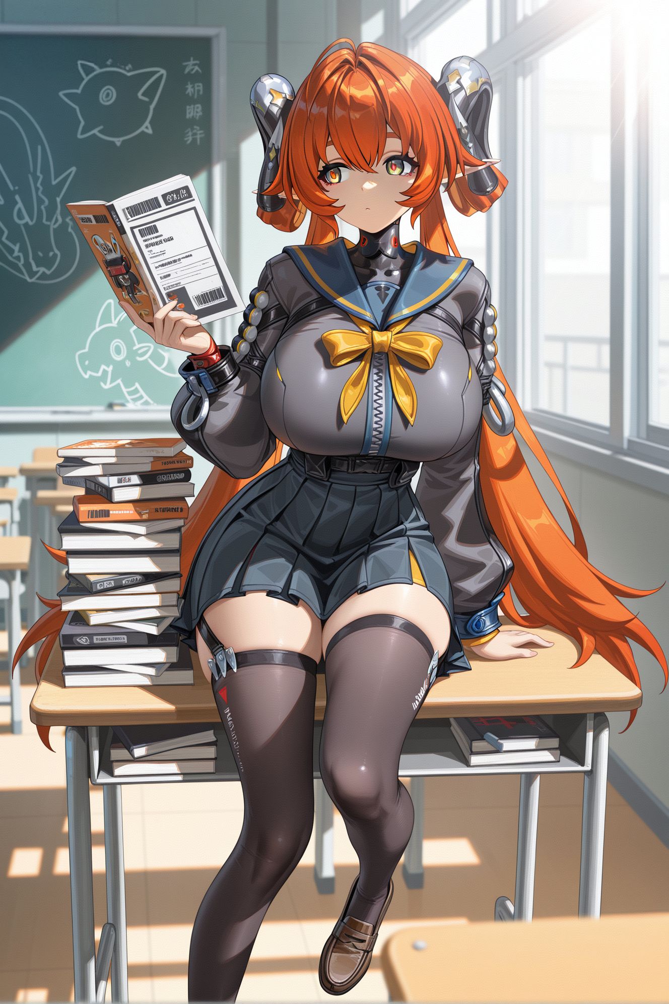 绝区零奥菲斯学姐一起上课 青春校园教室 黑丝大长腿