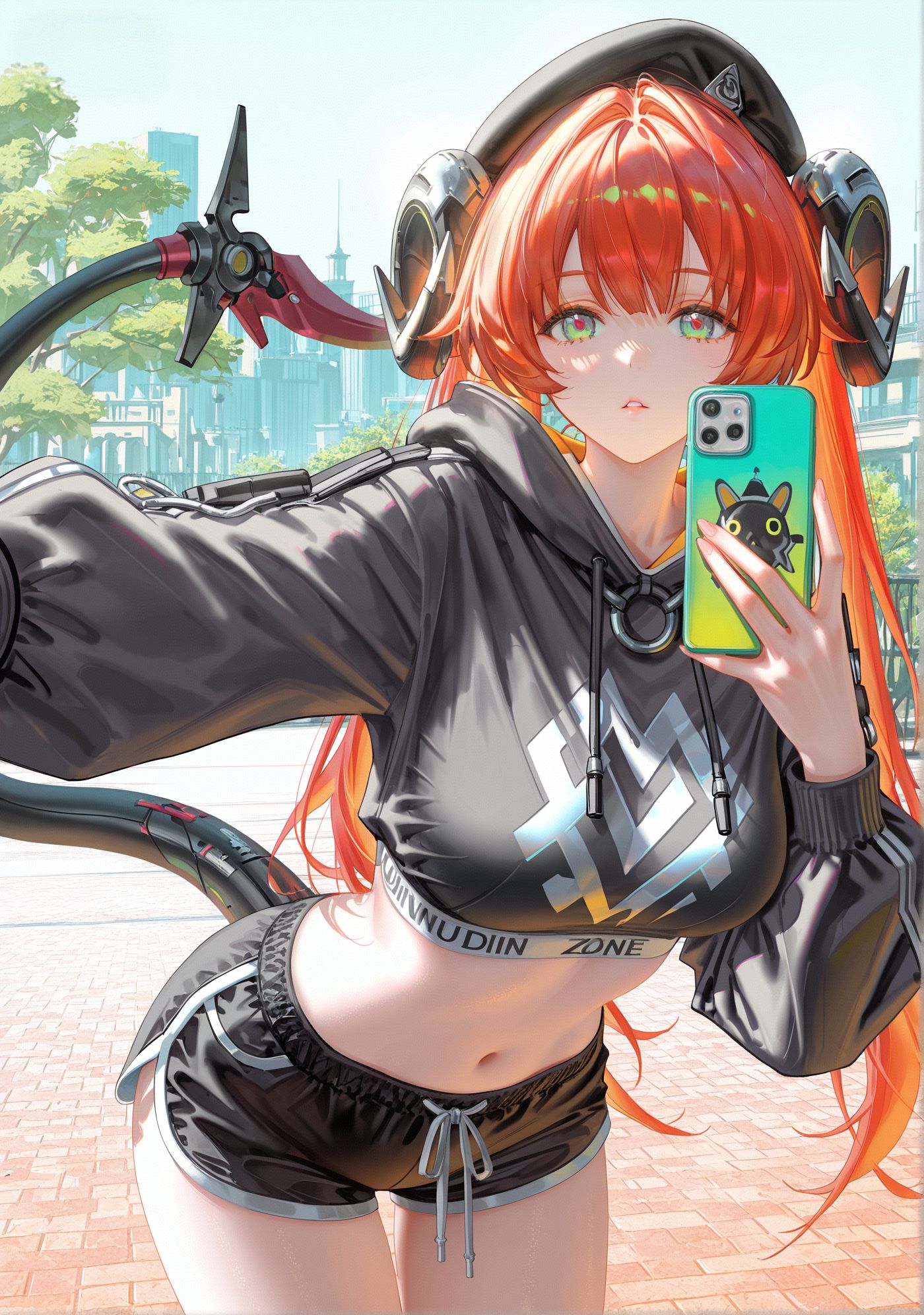 绝区零运动风的奥菲斯 手机壁纸 泳池 ai绘画