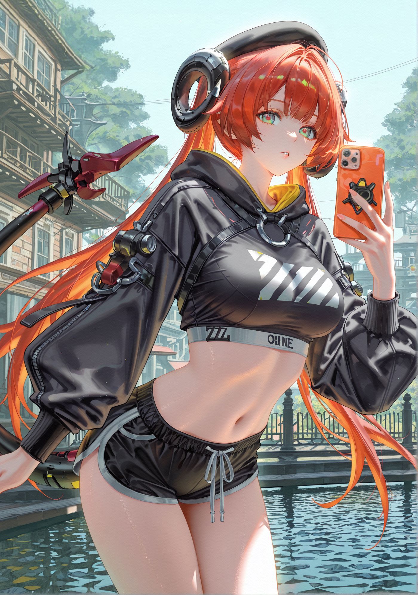 绝区零运动风的奥菲斯 手机壁纸 泳池 ai绘画