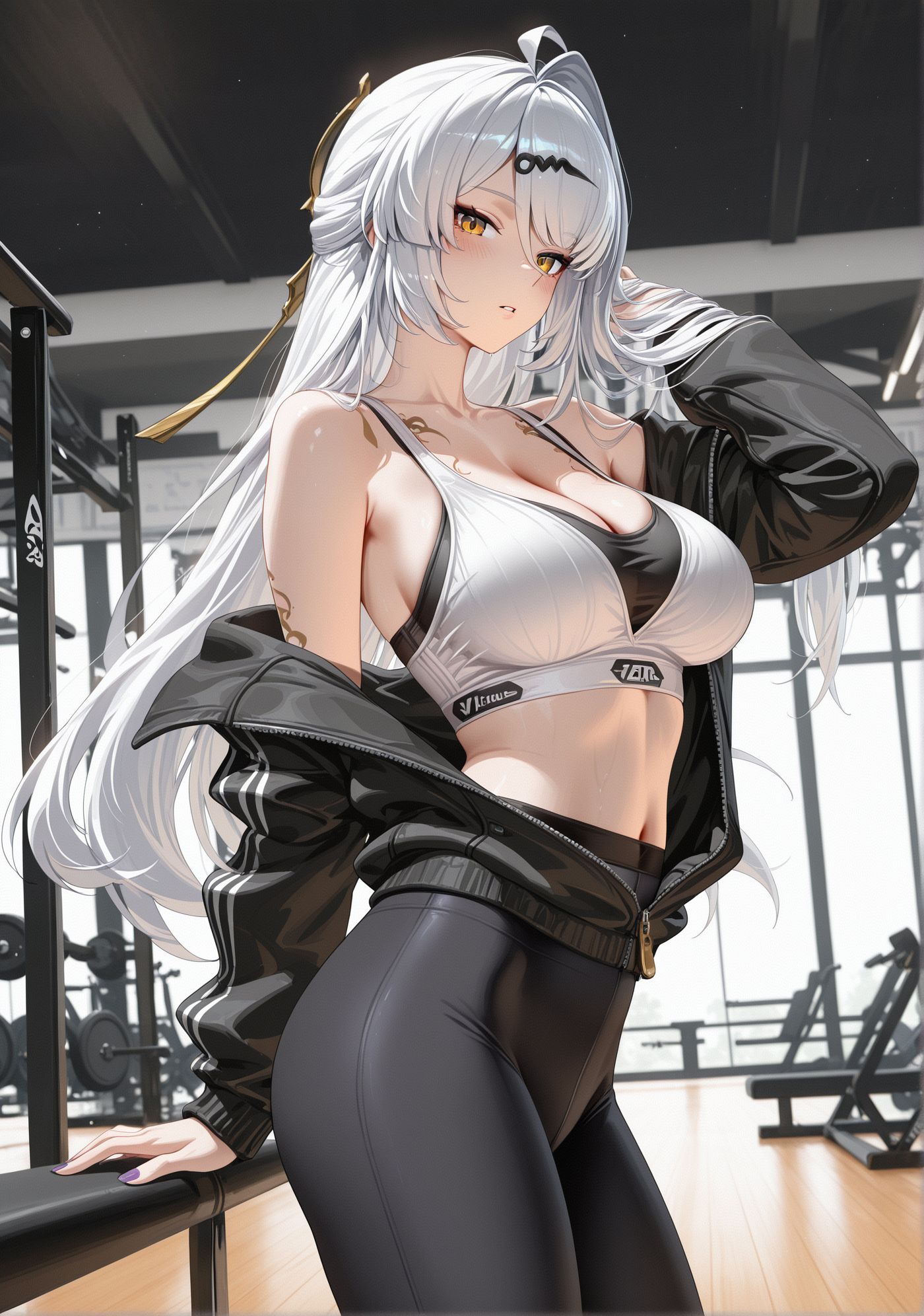 二次元游戏绝区零 仪玄 健身 手机壁纸 瑜伽裤 皮裤