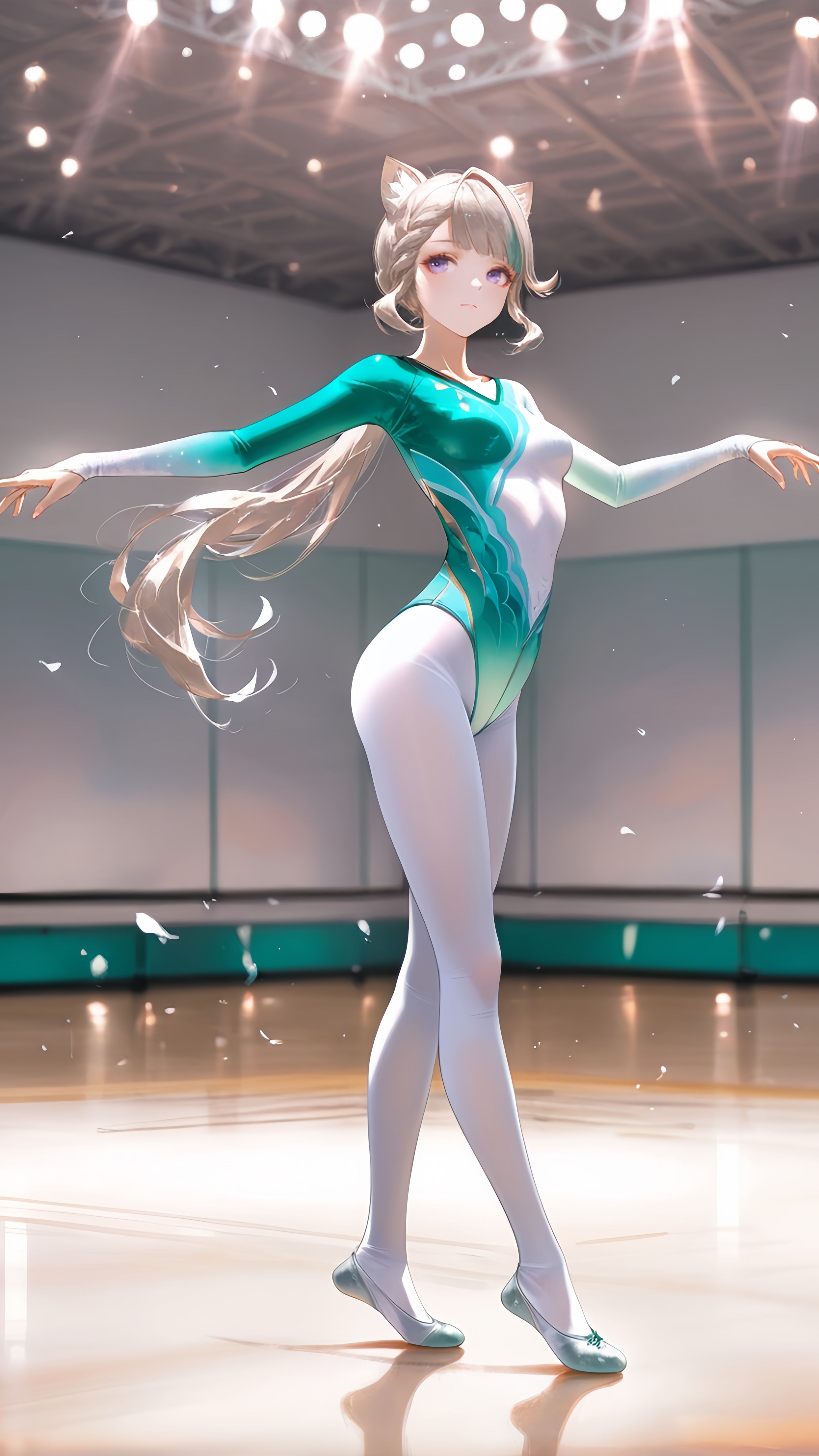 芭蕾少女 AI绘画 游戏原神 二次元少女 体操