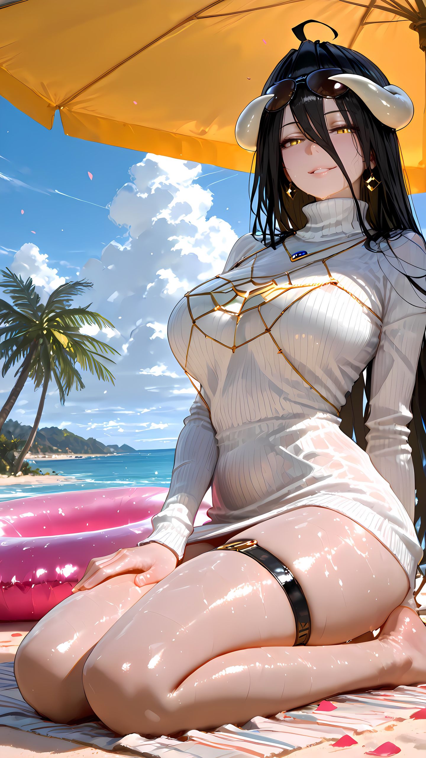 这真是老婆雅儿贝德魅魔 overlord 肉肉腿 沙滩海边日漫动漫美女