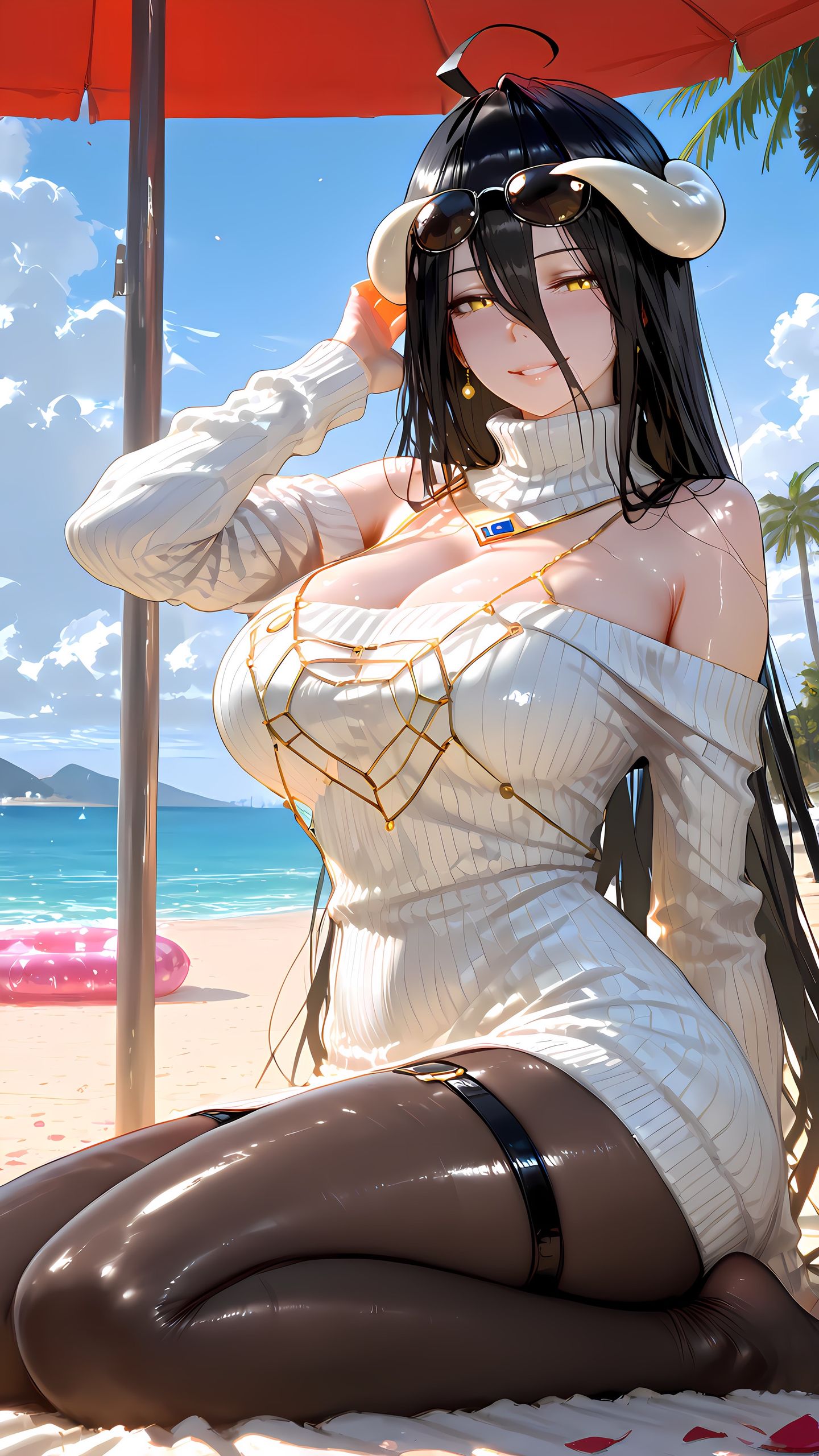 这真是老婆雅儿贝德魅魔 overlord 肉肉腿 沙滩海边日漫动漫美女