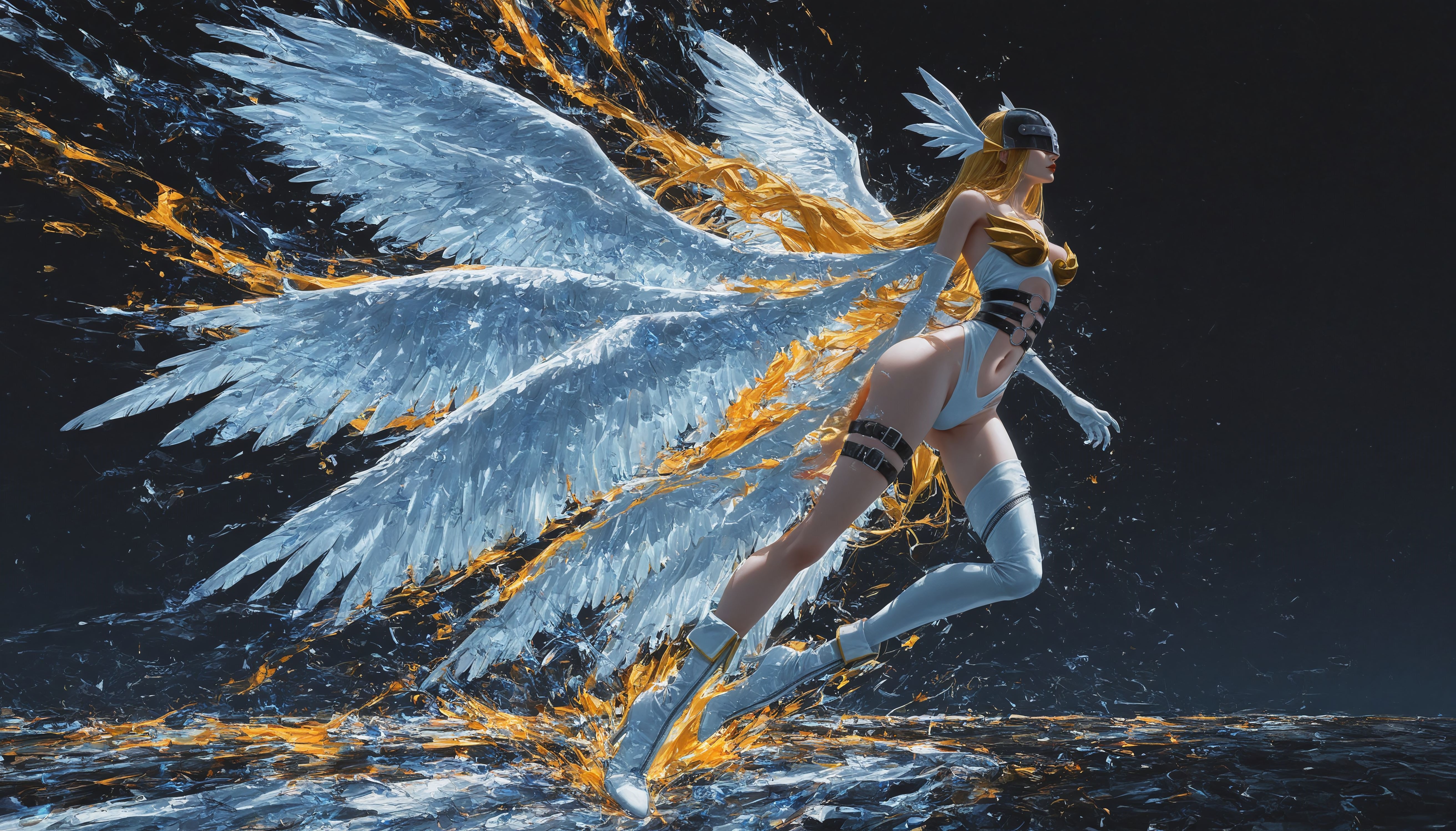 数码宝贝天女兽 二次元日漫壁纸 动漫二创