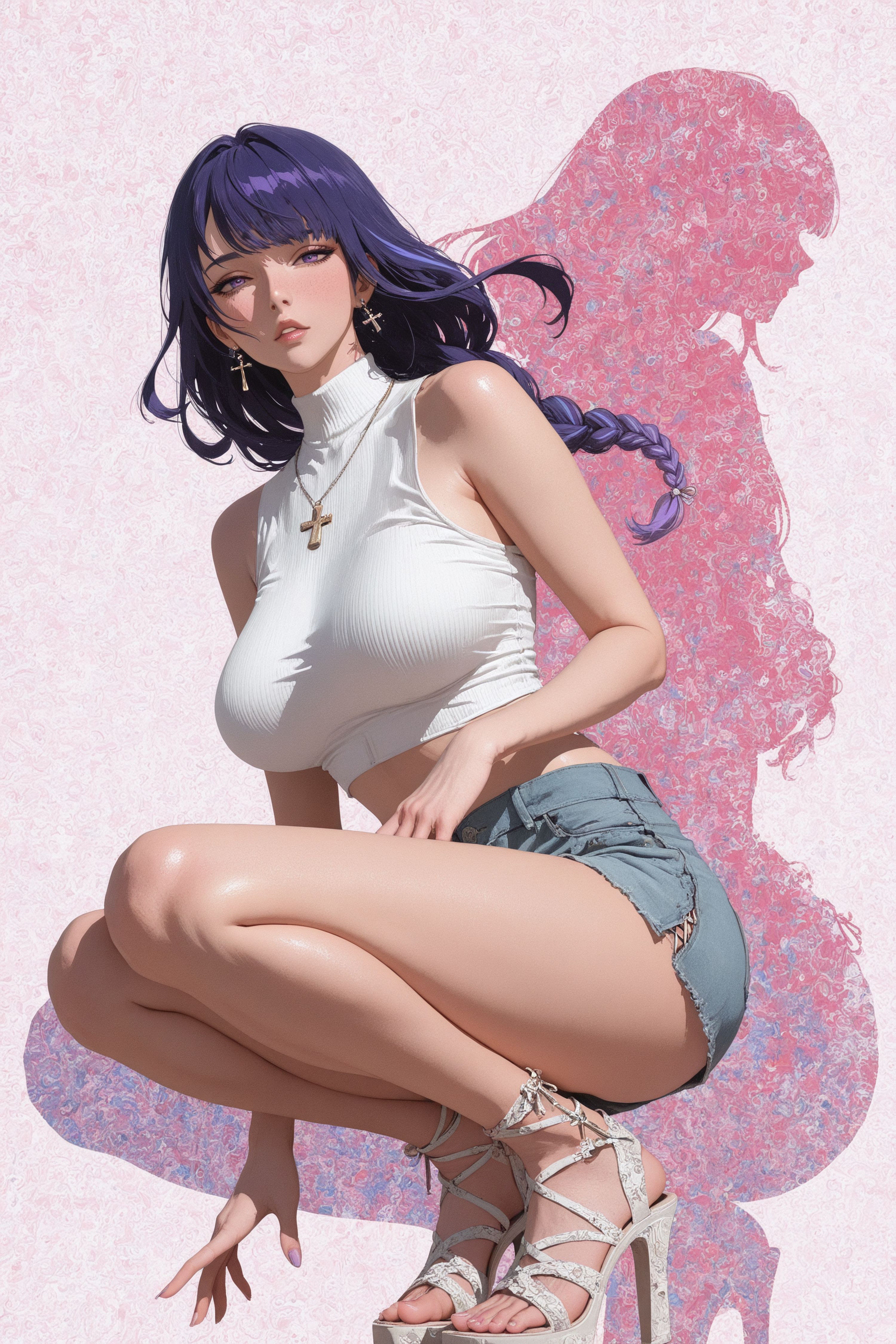 雷电将军 二次元原神 游戏人物二创