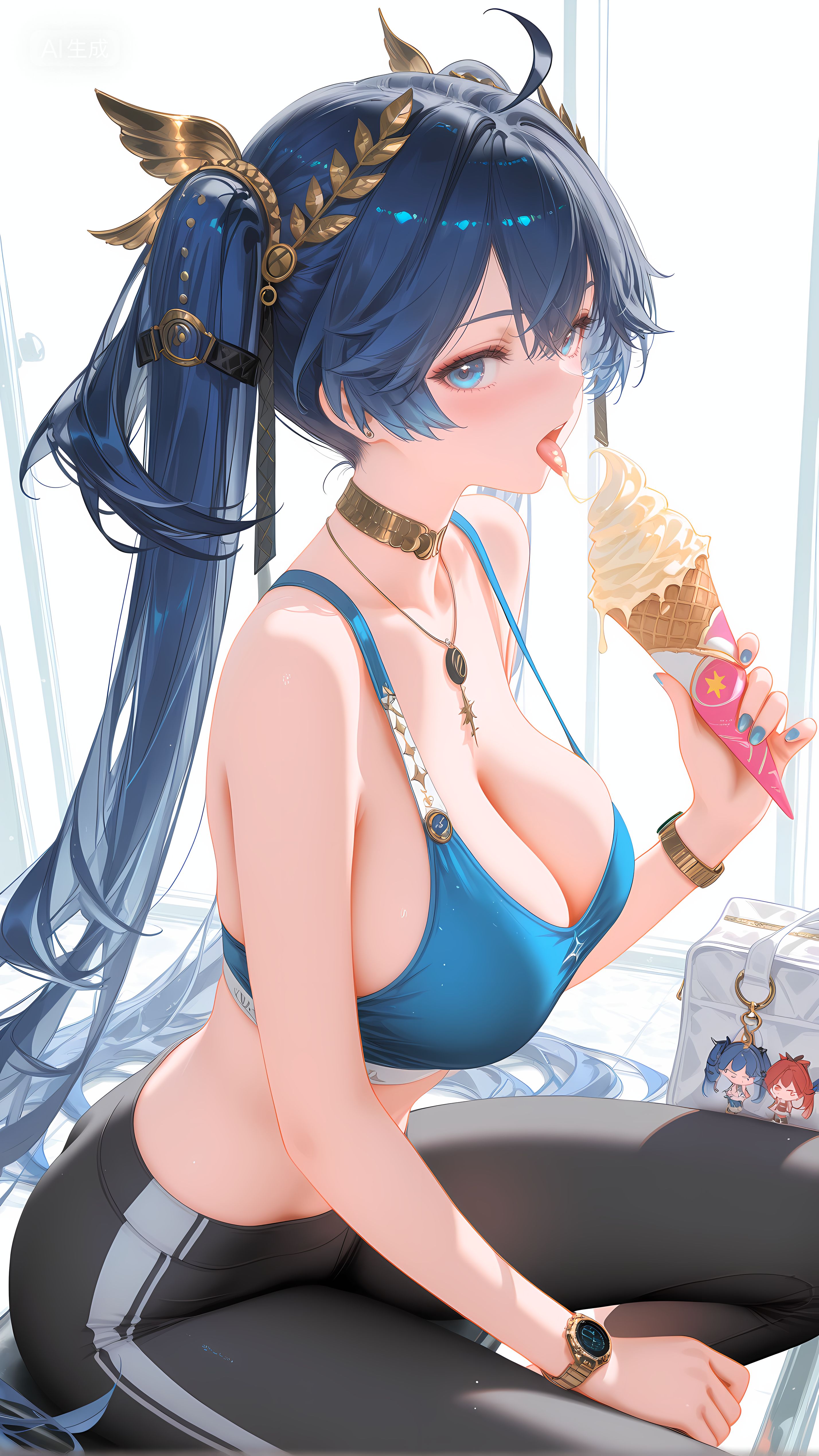 手机游戏鸣潮女性角色尤诺 冰淇淋 瑜伽裤 牛仔裤