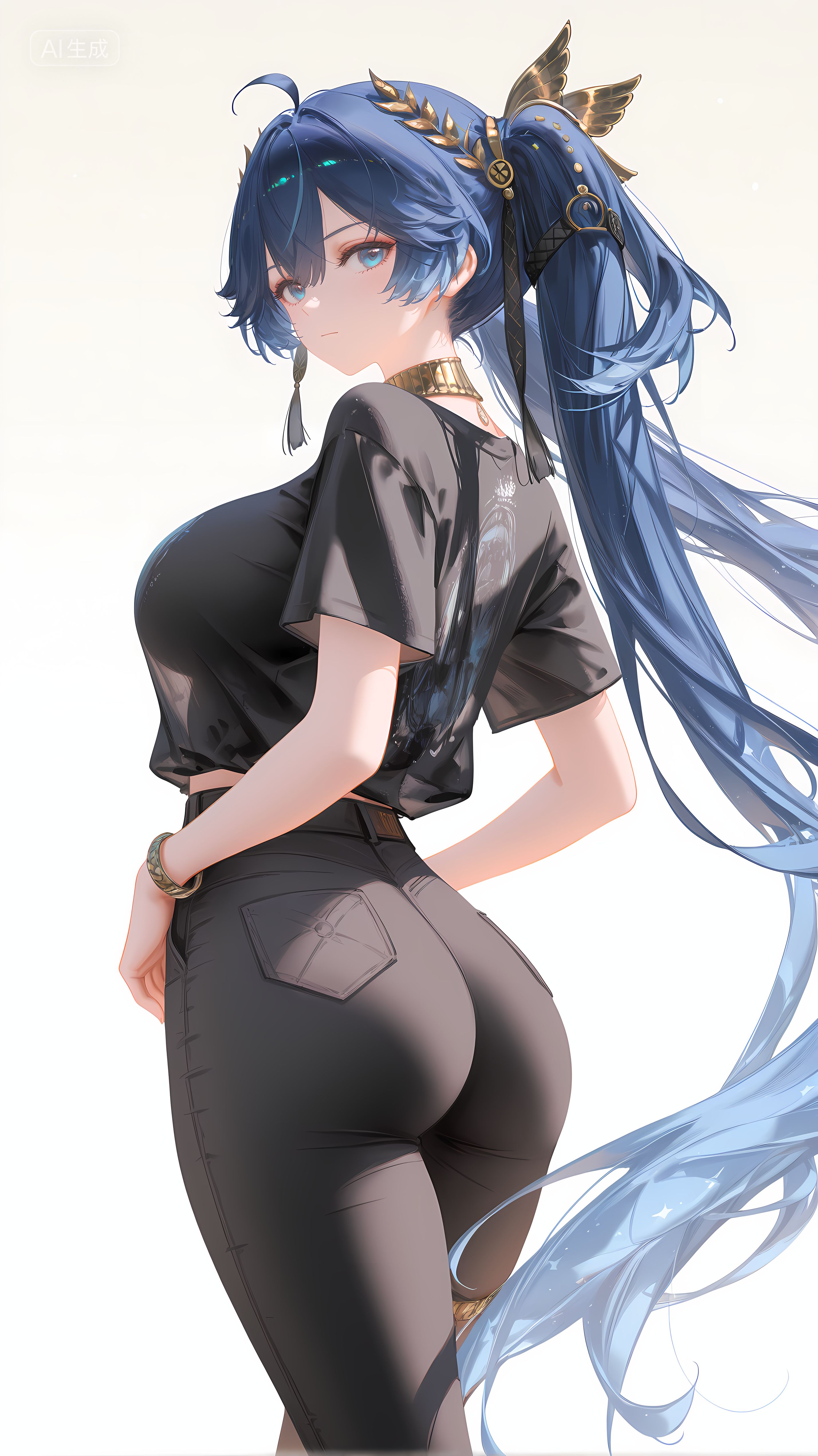 手机游戏鸣潮女性角色尤诺 冰淇淋 瑜伽裤 牛仔裤