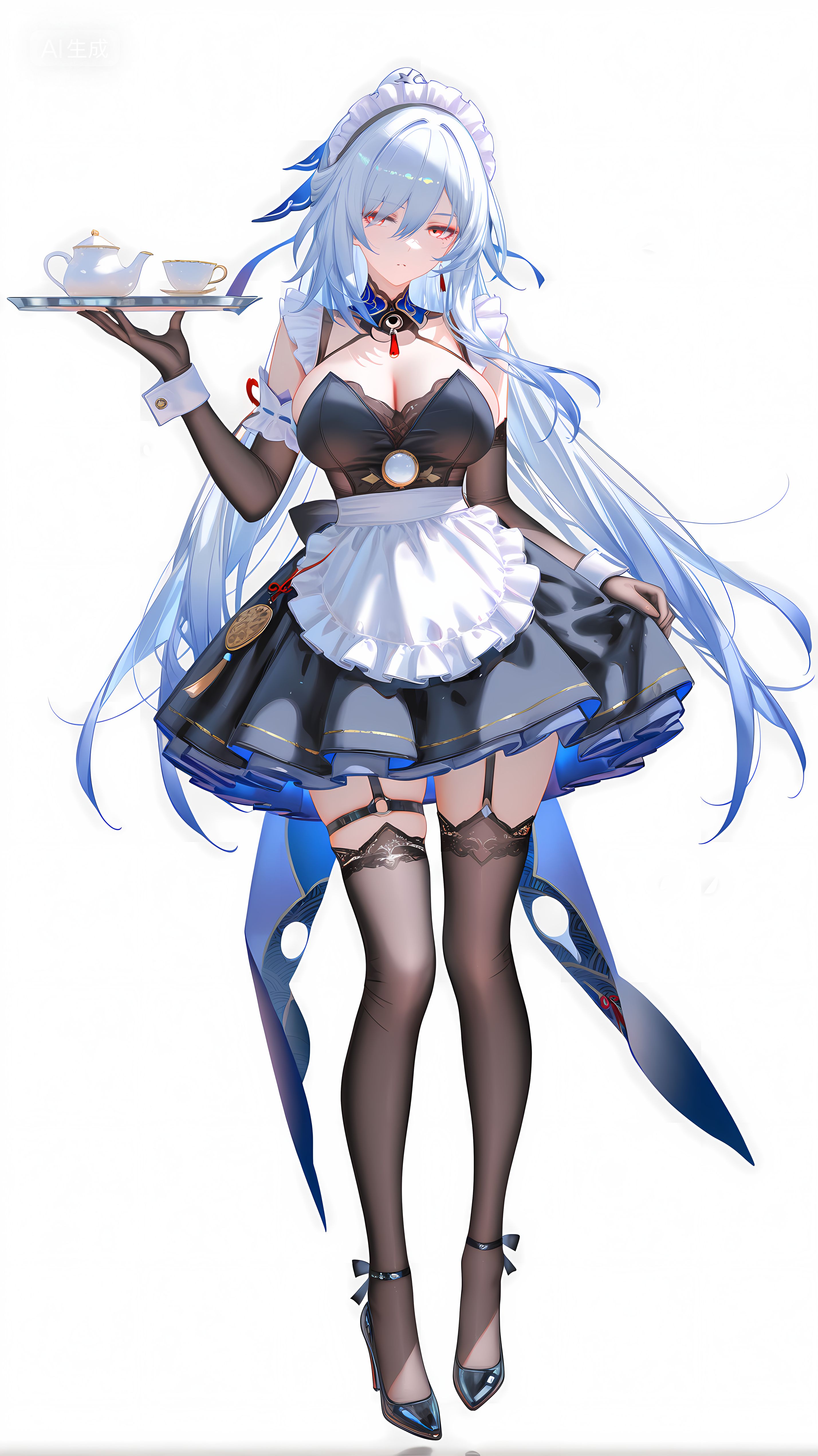 镜流老师 手机游戏壁纸 崩坏星穹铁道 牛仔短裤 丝袜黑丝裤袜 大长腿