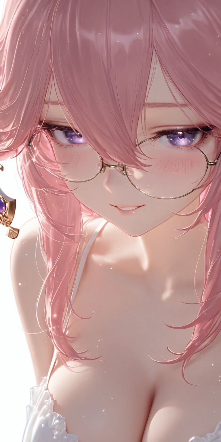 原神八重神子 ai绘画 二次元游戏人物 戴眼镜 美瞳