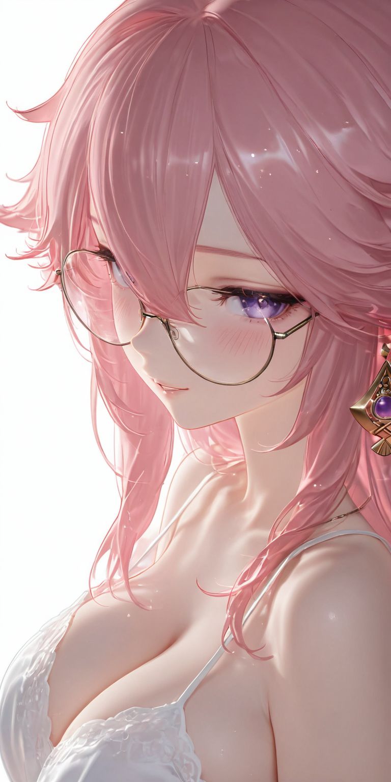 原神八重神子 ai绘画 二次元游戏人物 戴眼镜 美瞳