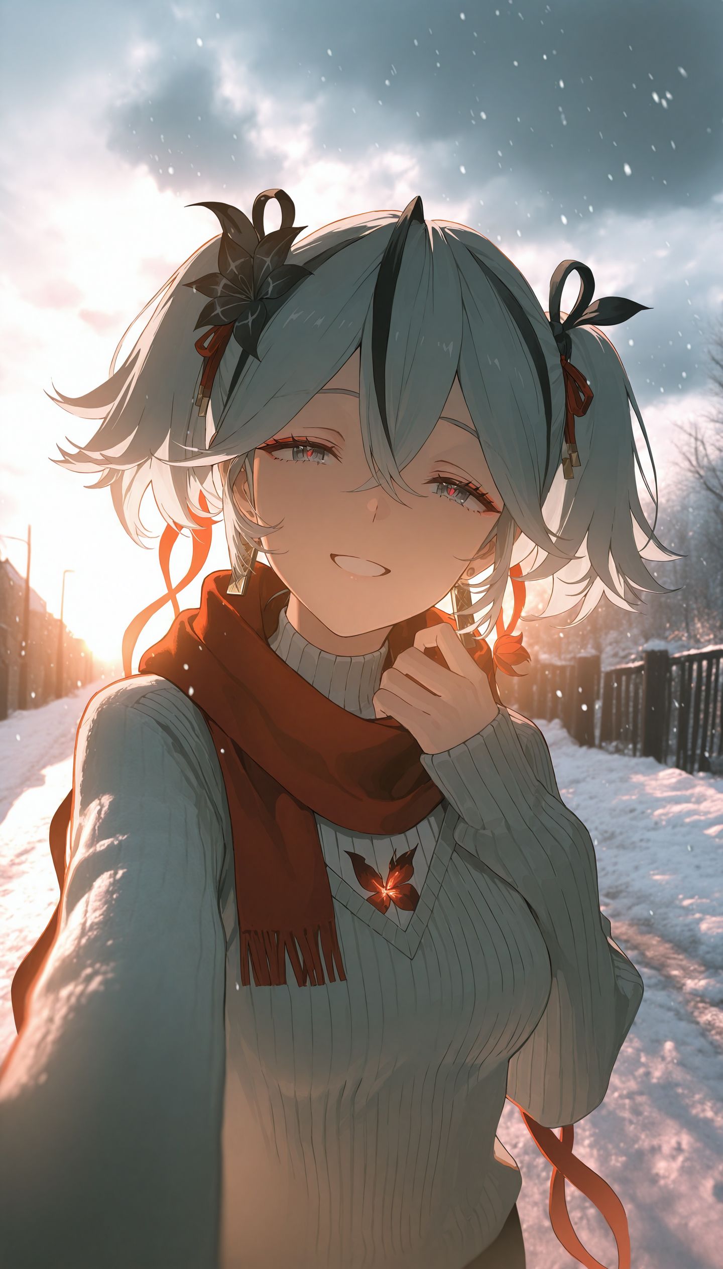 漂泊者，天冷记得加衣。逆光自拍 鸣潮 椿 菲比 ai绘图