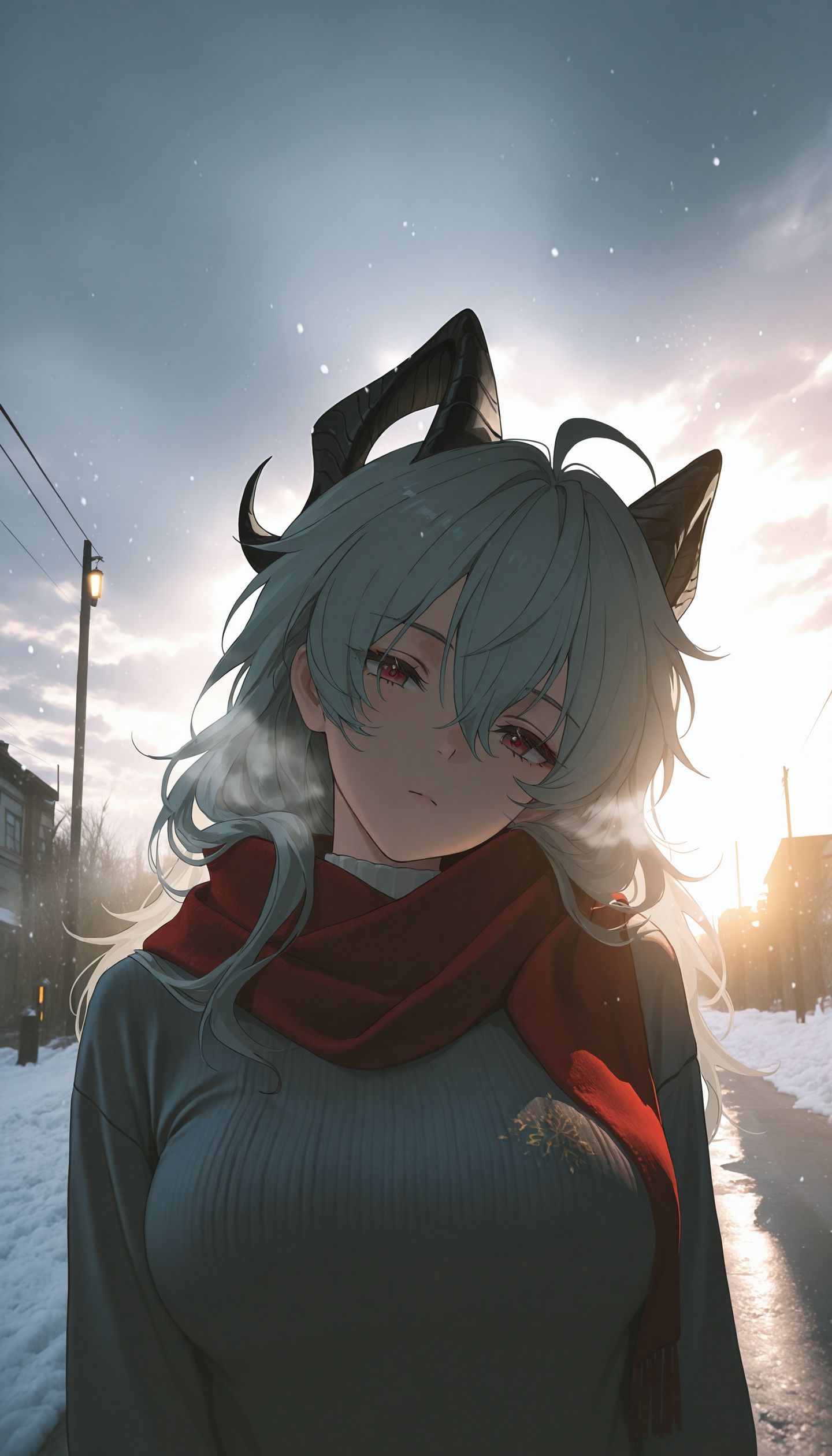 漂泊者，天冷记得加衣。逆光自拍 鸣潮 椿 菲比 ai绘图