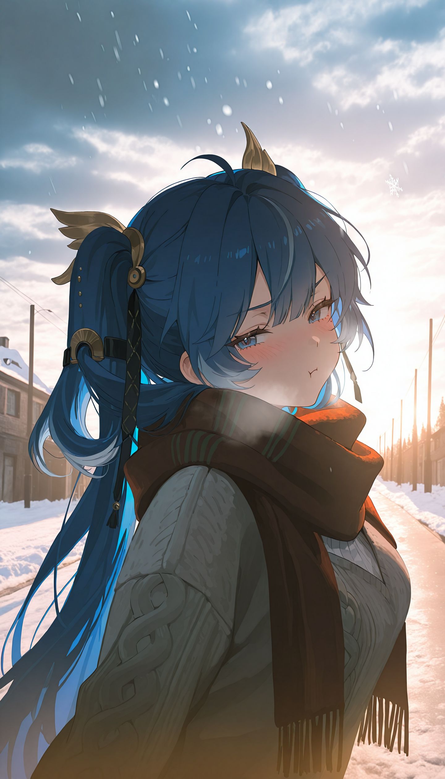 漂泊者，天冷记得加衣。逆光自拍 鸣潮 椿 菲比 ai绘图