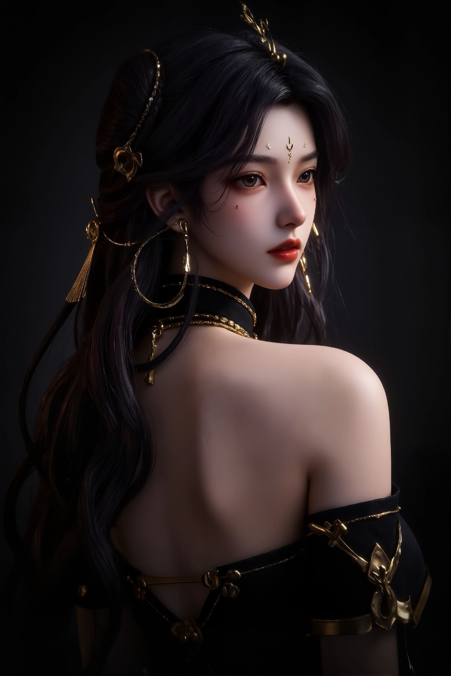 神印王座 冷筱 黑底黑色主题 国漫美女 动漫壁纸