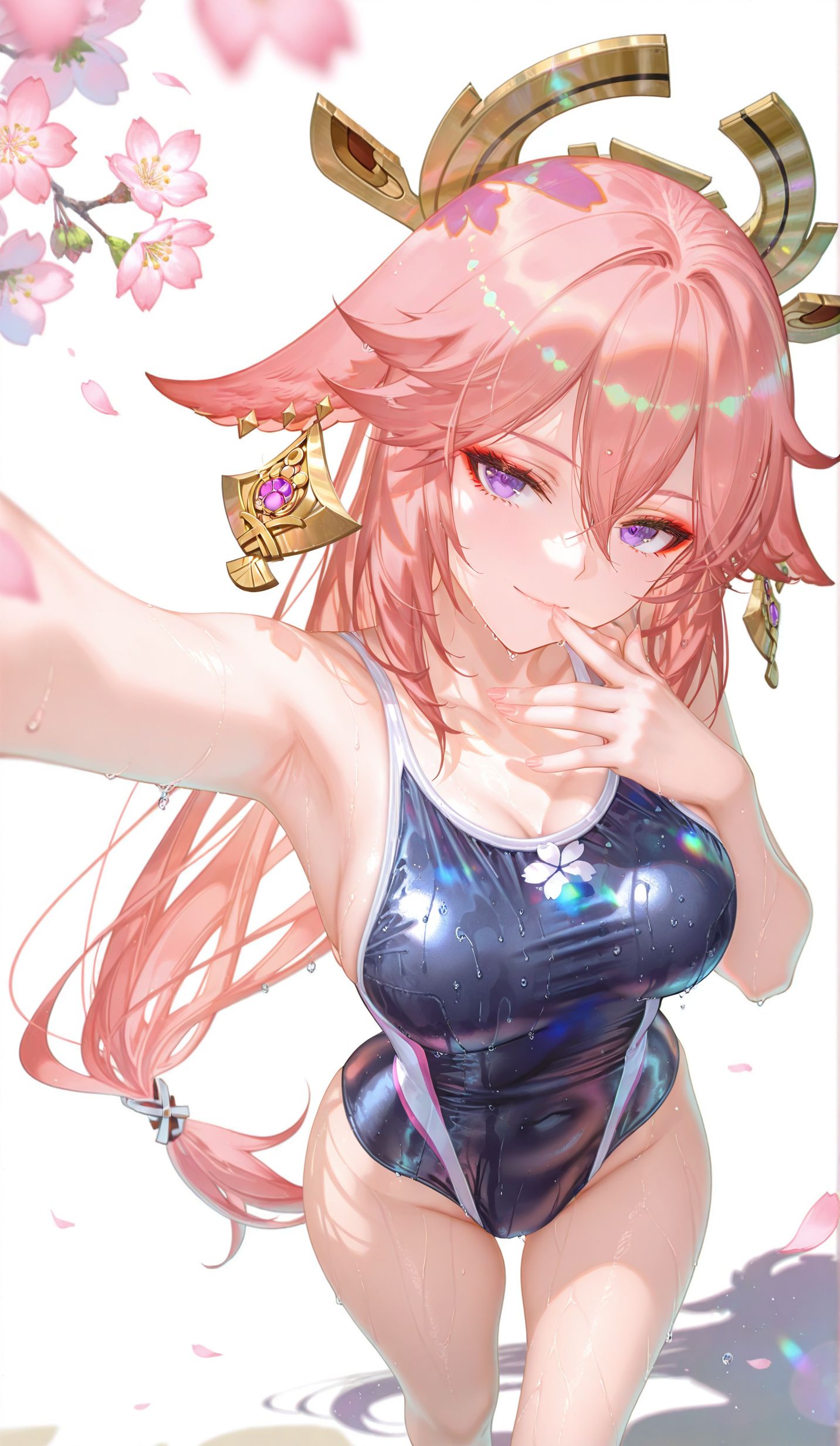 八重神子死库水 原神二次元少女ai绘画手机壁纸