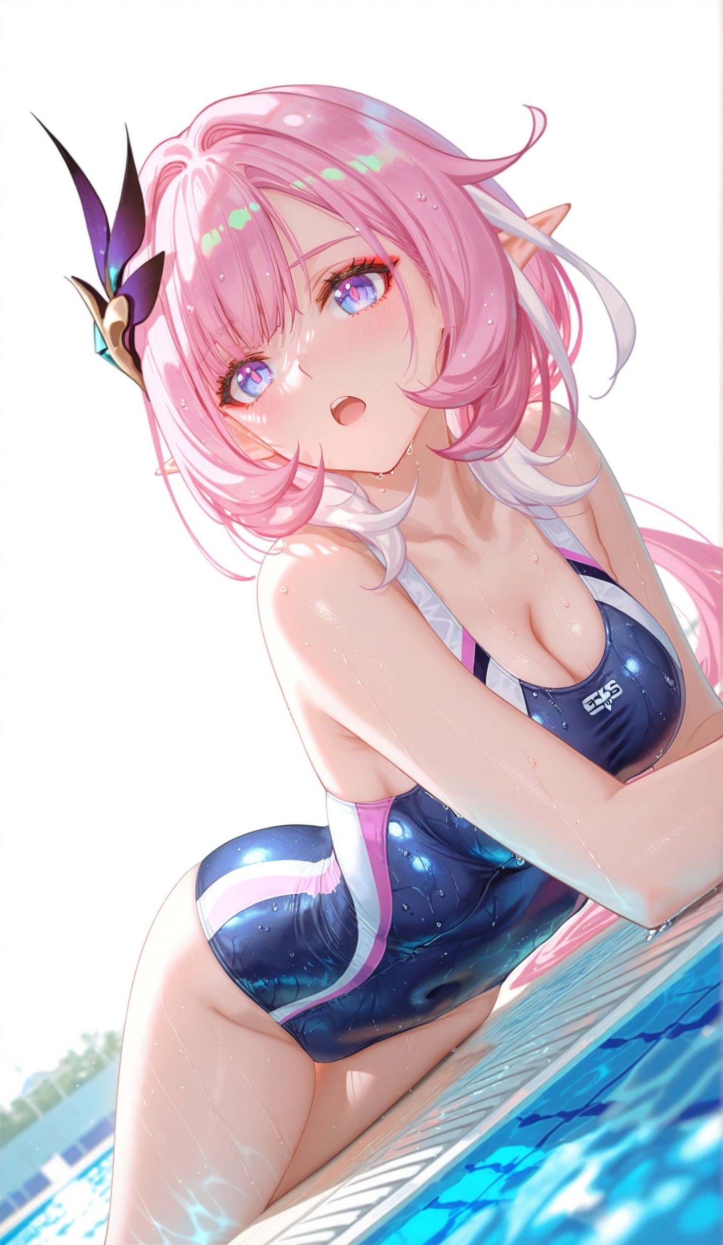 爱莉希雅死库水泳装 崩坏三泳池ai二次元少女壁纸图片