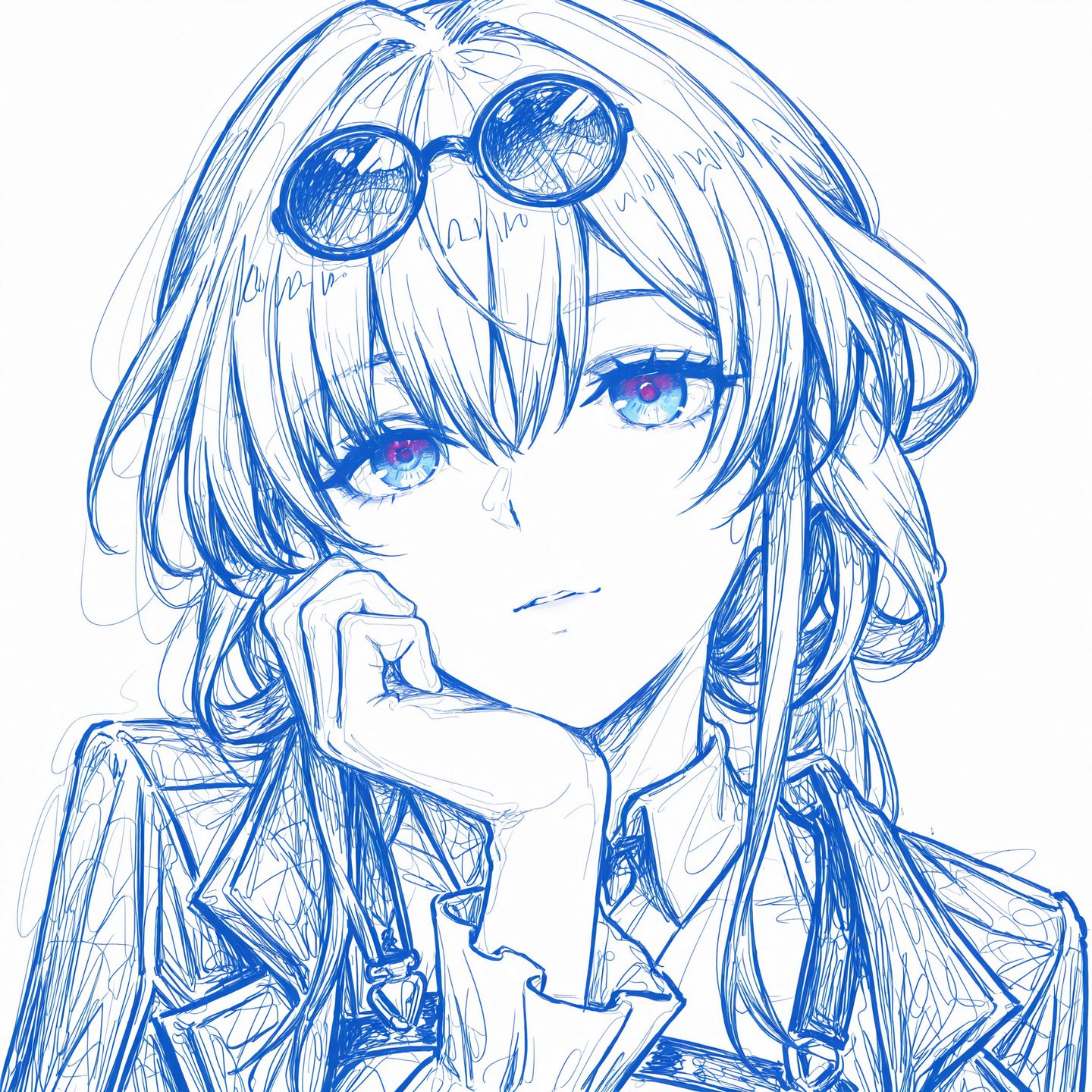 星穹铁道头像 花火 知更鸟 银狼 线稿